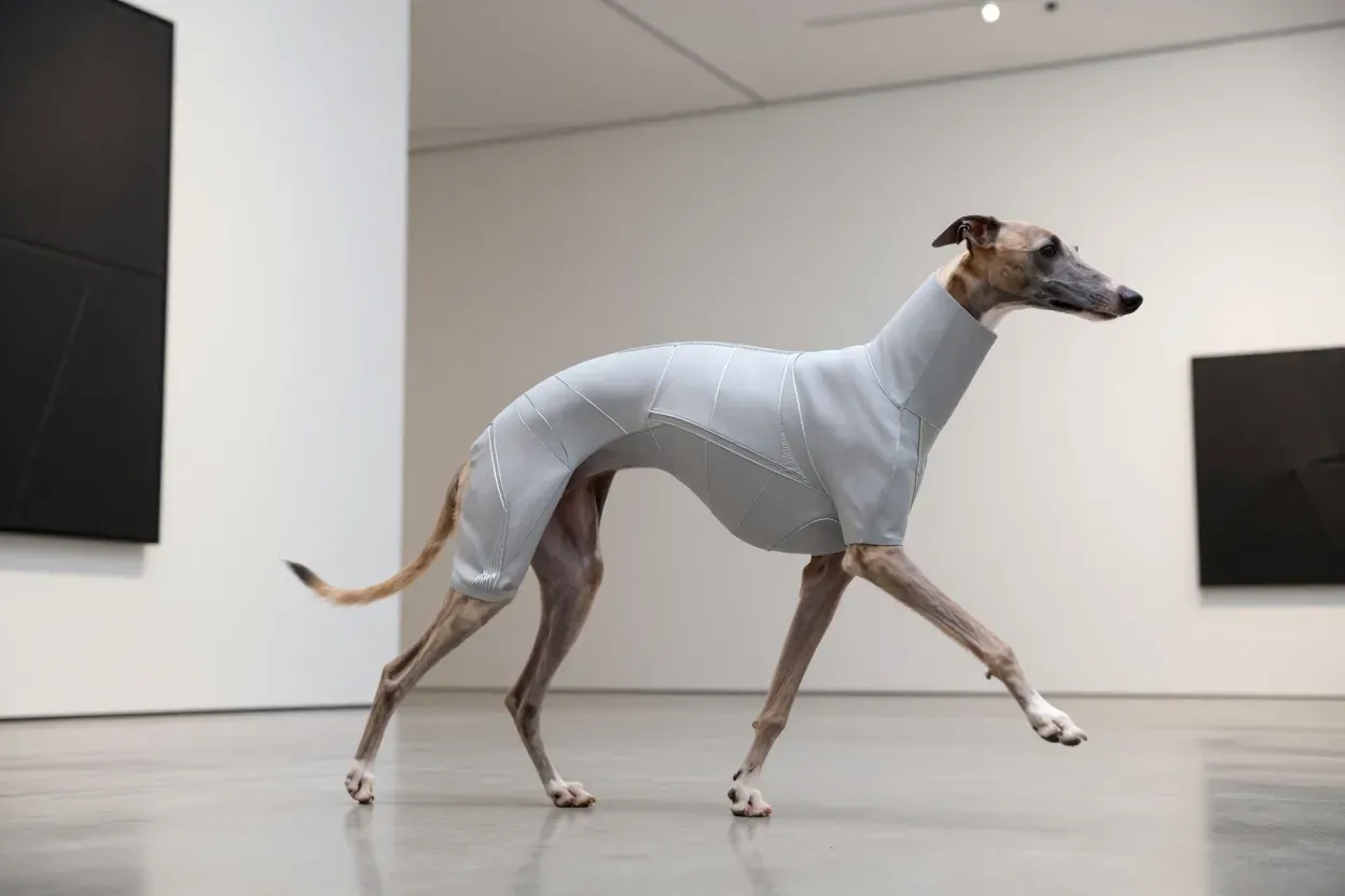 Modern minimalist sheath gray whippet gallery trot