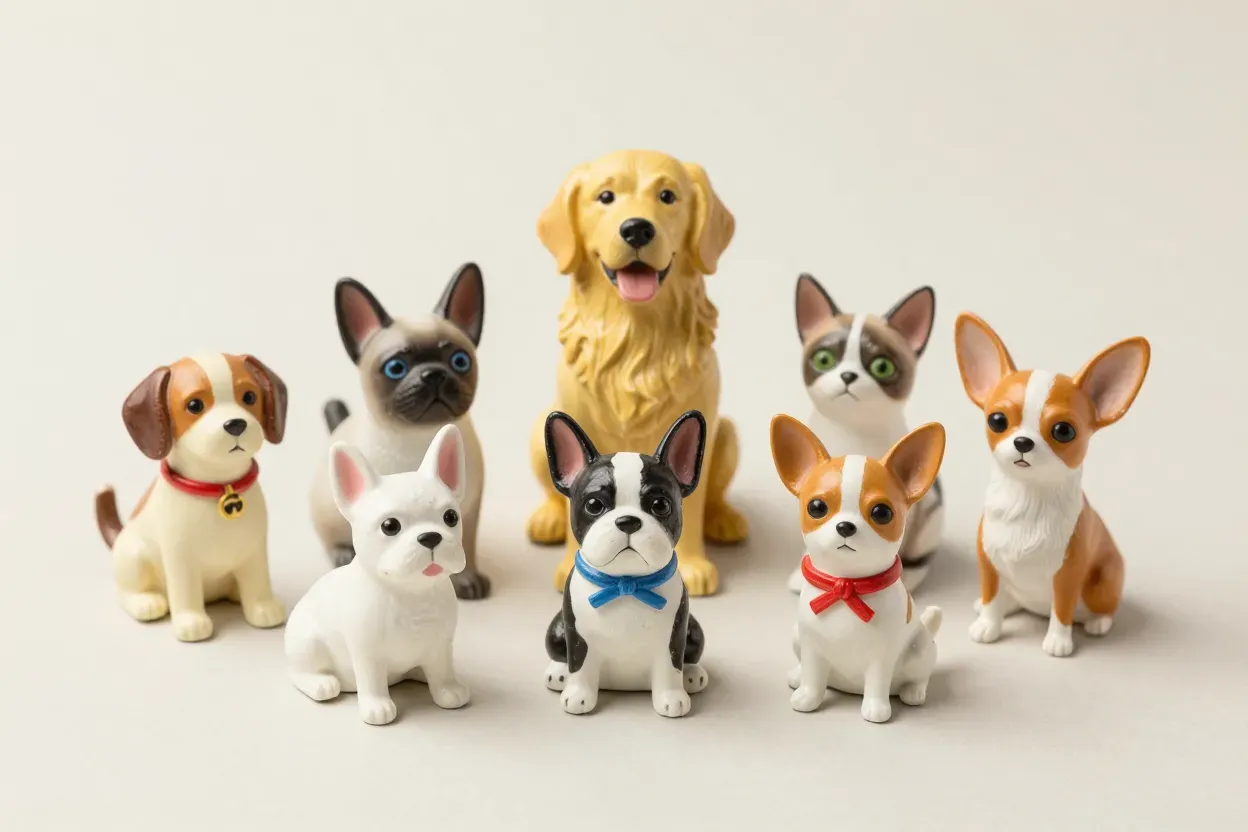 Collection of mass produced breed specific dog and cat figurines