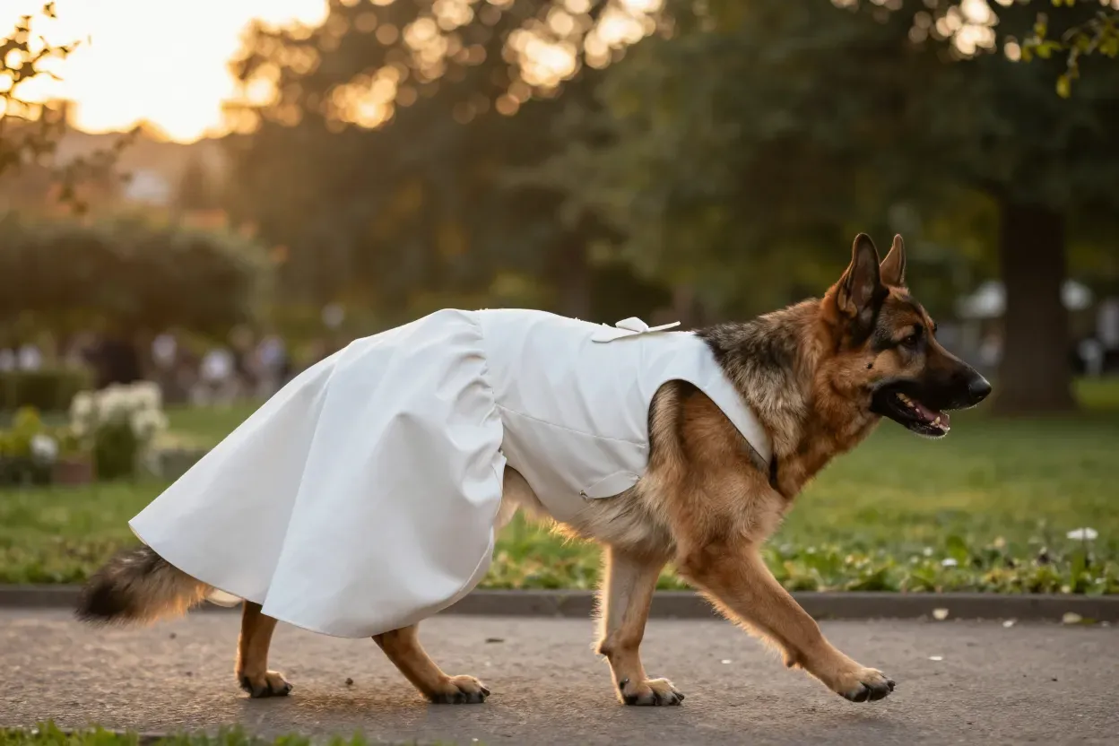 Sophisticated a line dress german shepherd garden walk