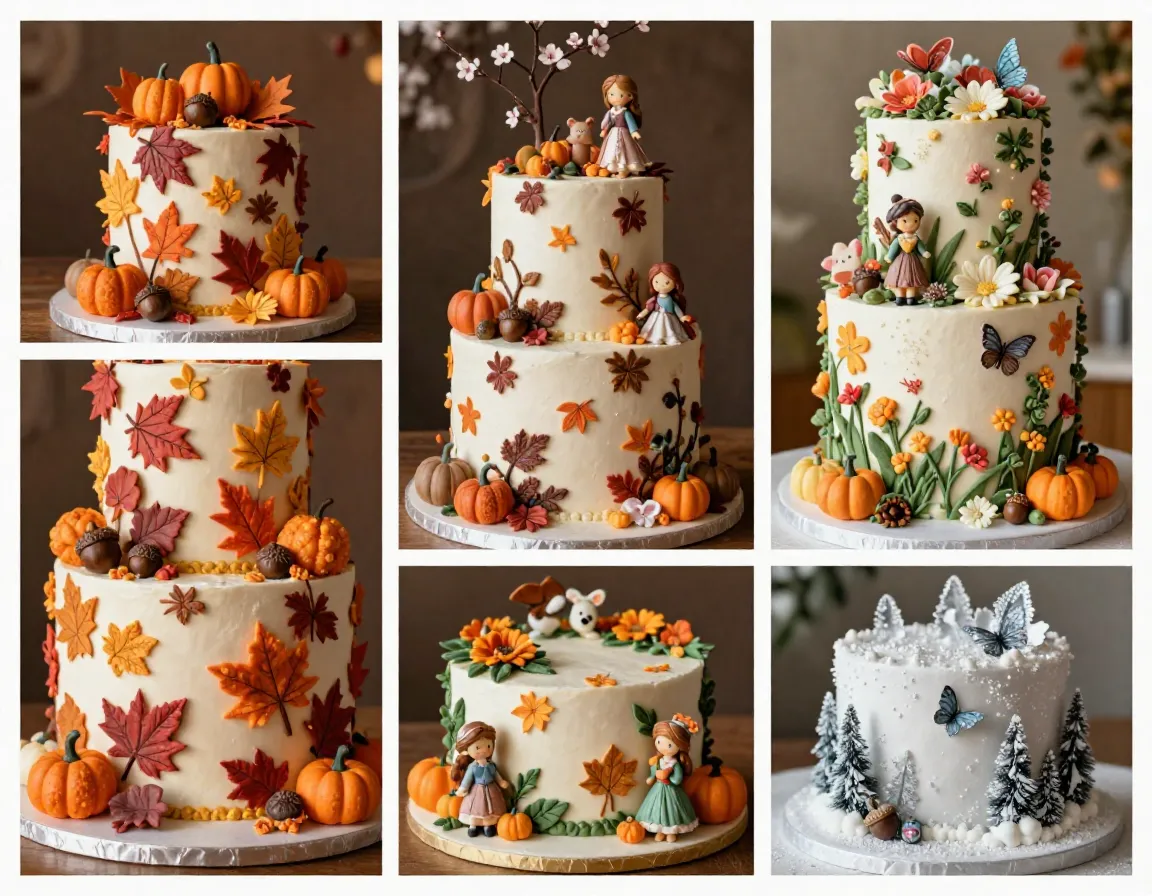 Seasonal fairy garden autumn leaves harvest elements warm