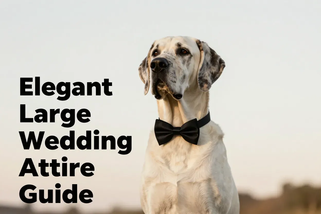 Golden hour portrait of a great dane wearing a black satin bow tie