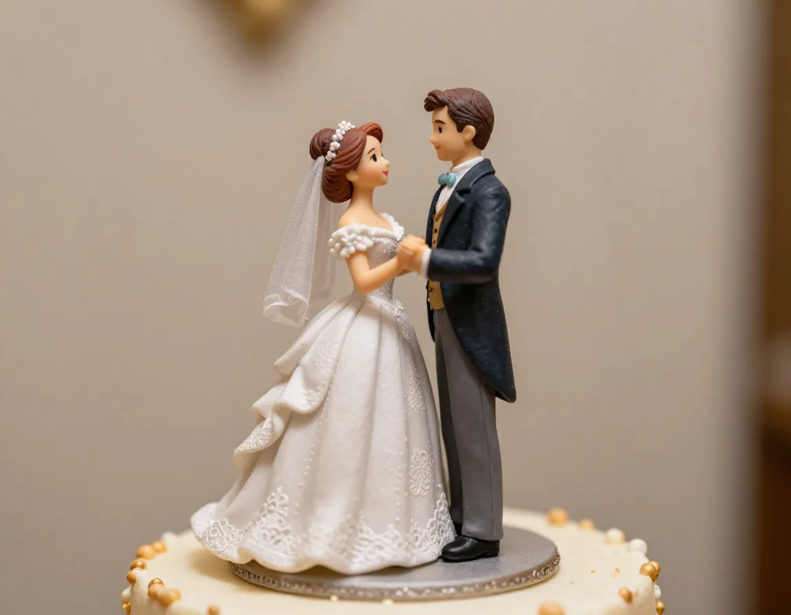 Personalized prince princess figurine cake topper hand painted details