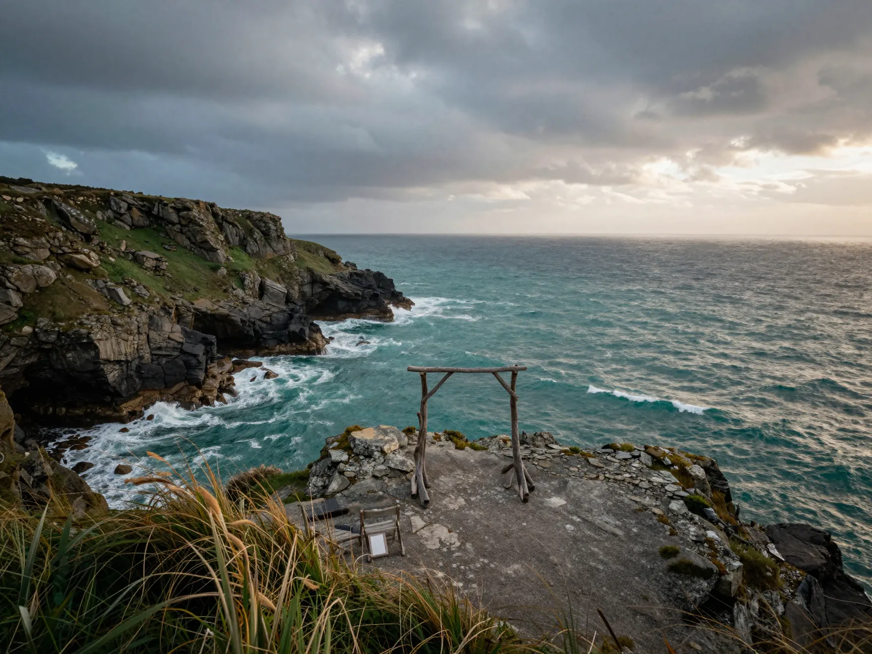Dramatic coastal clifftop wedding venue overlooking the ocean