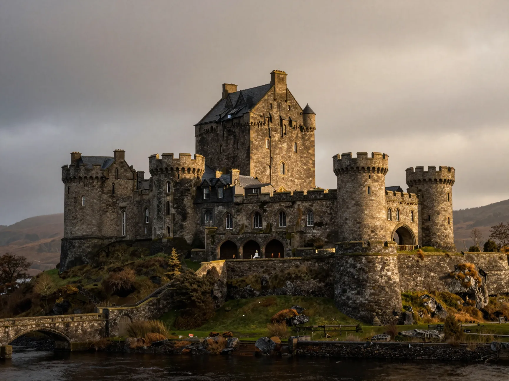Fairy tale castle wedding venue with turrets and hilltop views