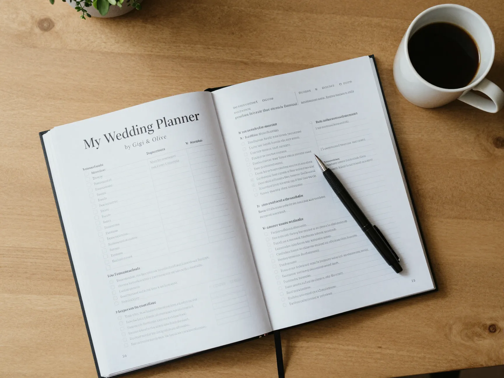 Gigi and olive comprehensive wedding planning book with checklist and tips