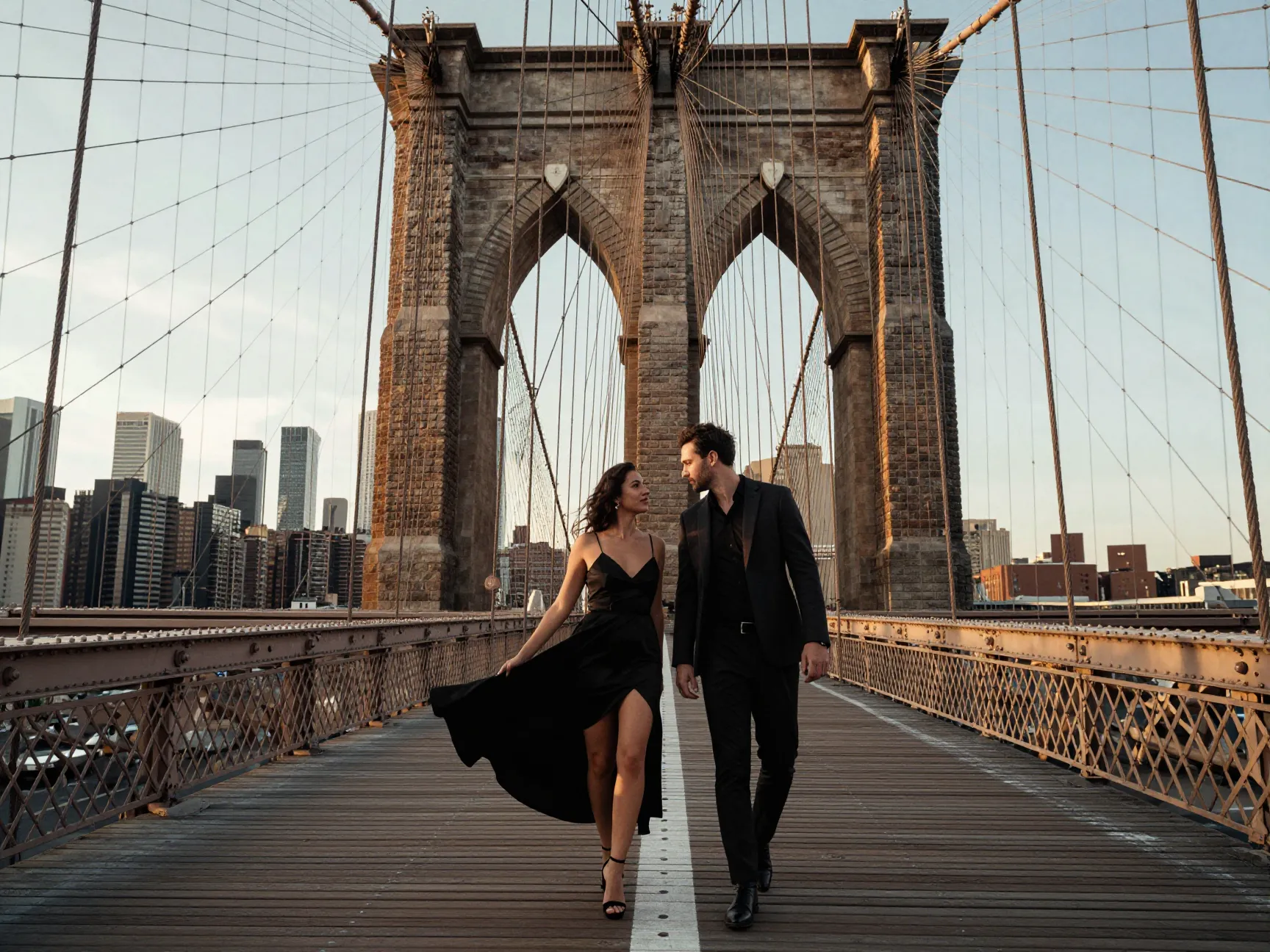 Brooklyn bridge bold cinematic unforgettable gothic arches suspension cables