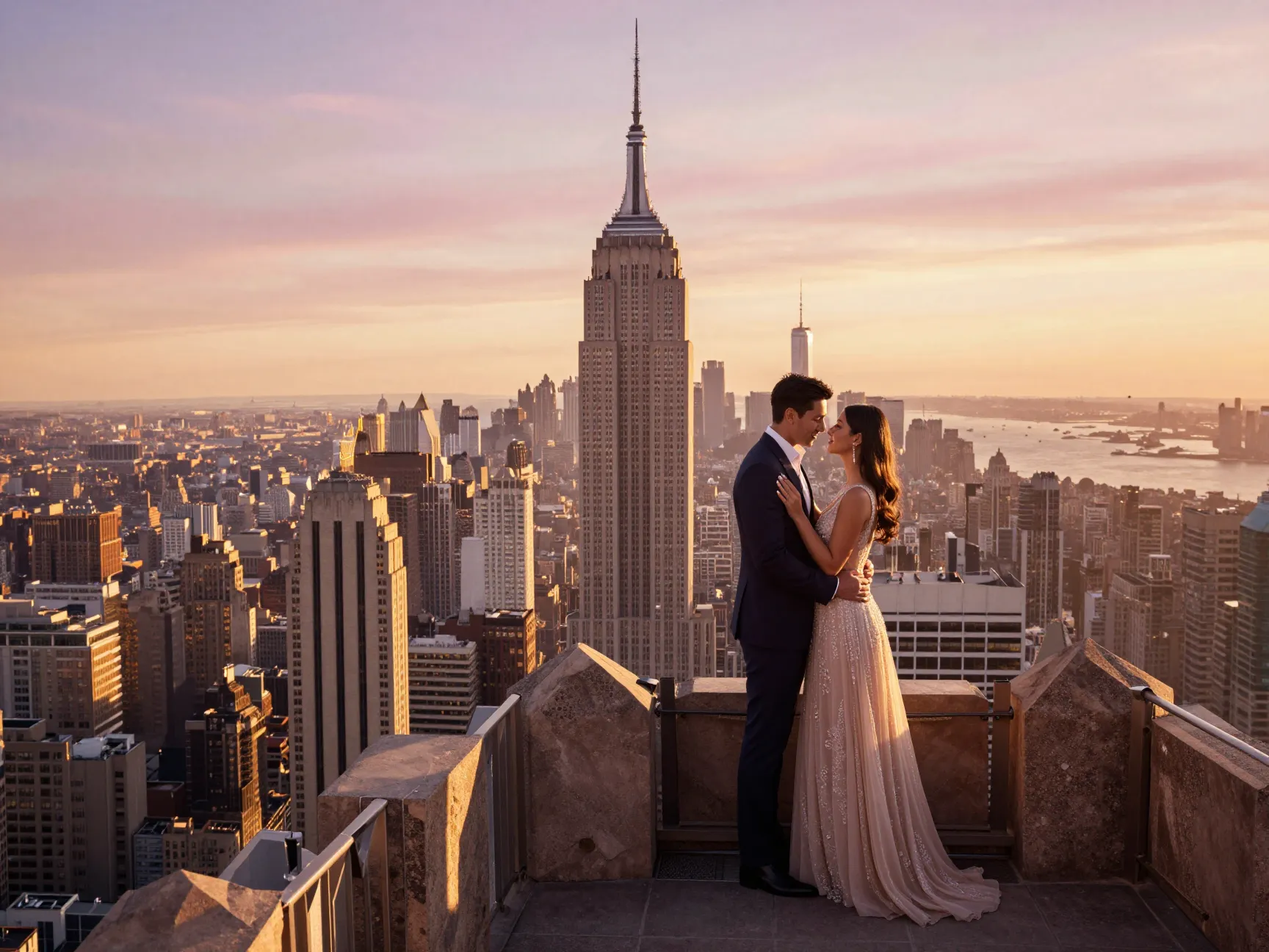 Top of the rock sky high romance manhattan skyline empire state building