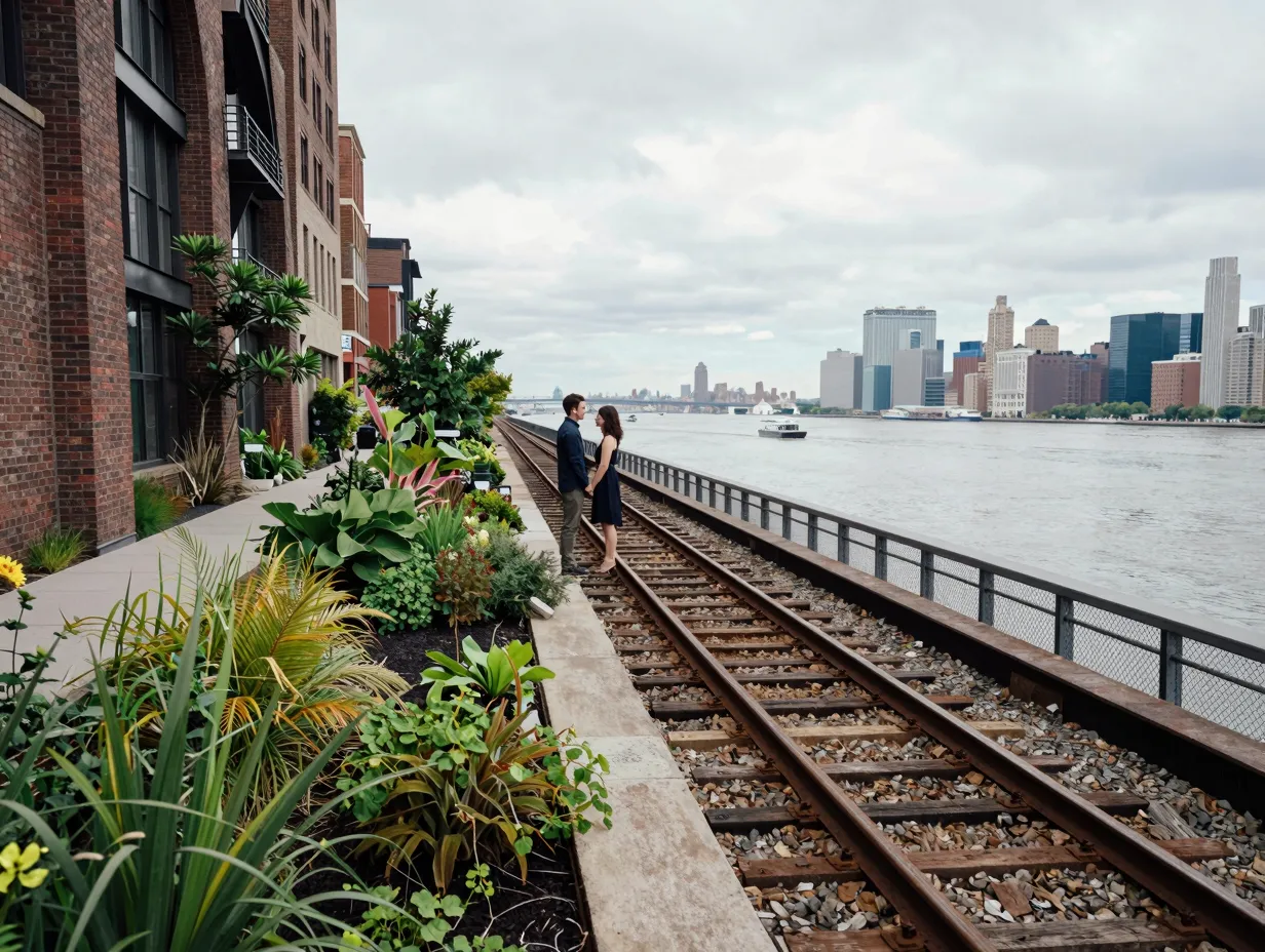 The high line urban meets nature elevated railway greenery hudson views