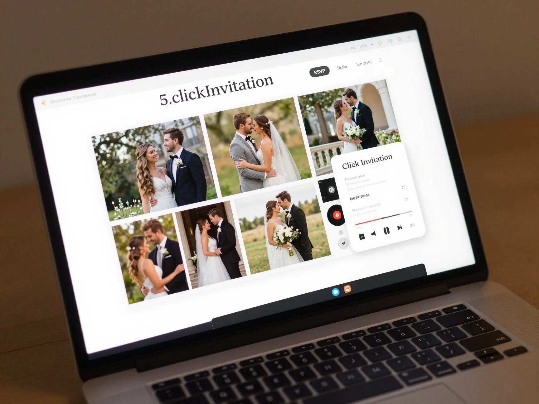 Clickinvitation feature rich customization wedding invitation with photo gallery music