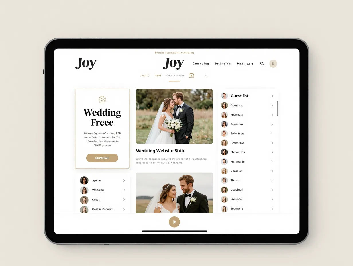 Joy completely free platform wedding website builder digital invitation rsvp tracking