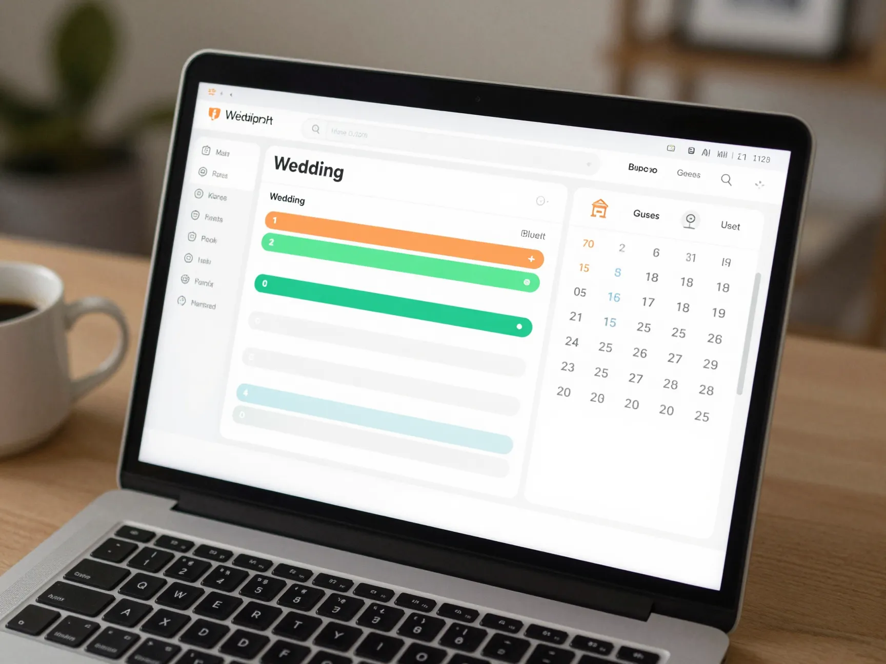 All in one planning dashboard with checklist on laptop screen