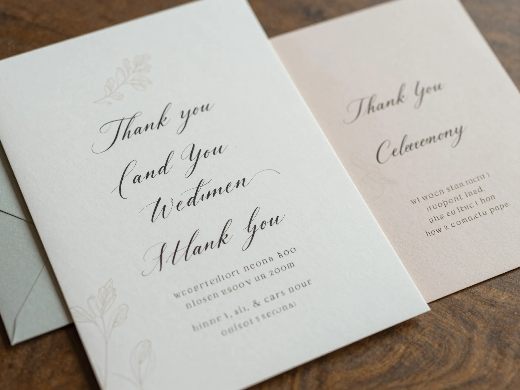 Elegant script invitation with flowing calligraphy and delicate line illustrations
