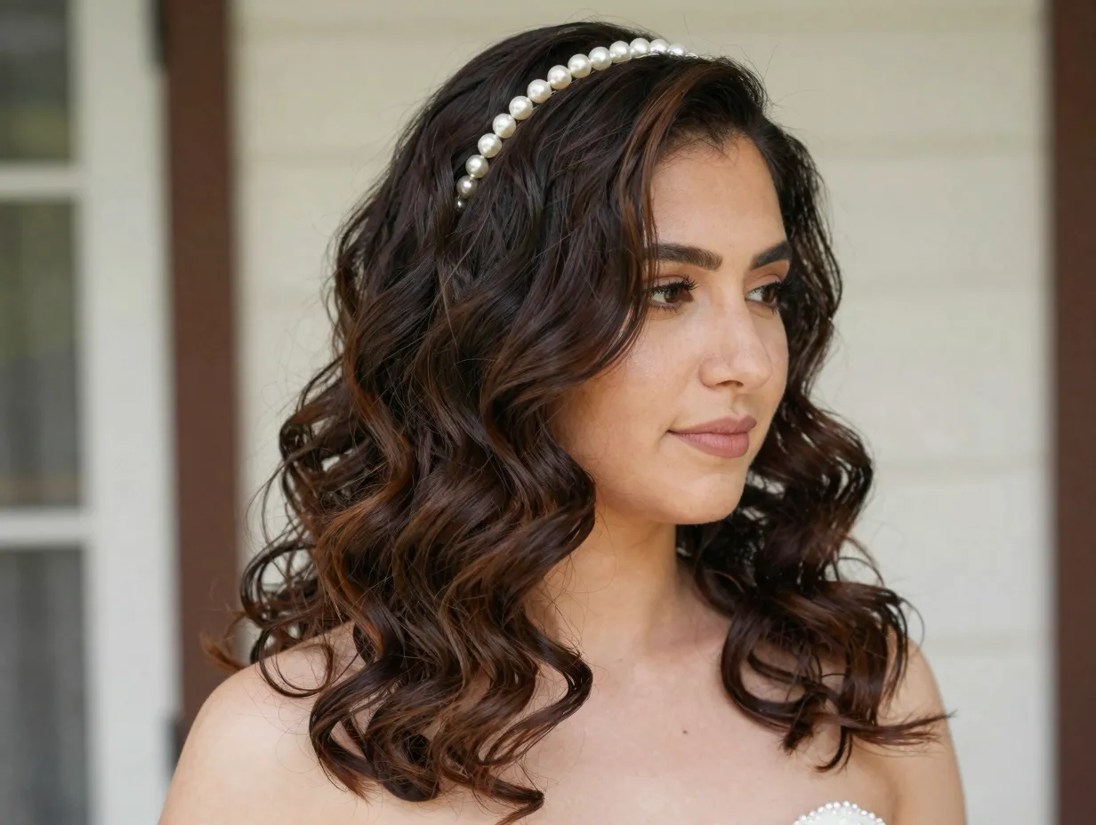 Textured waves medium length bridal hair tousled voluminous effortless