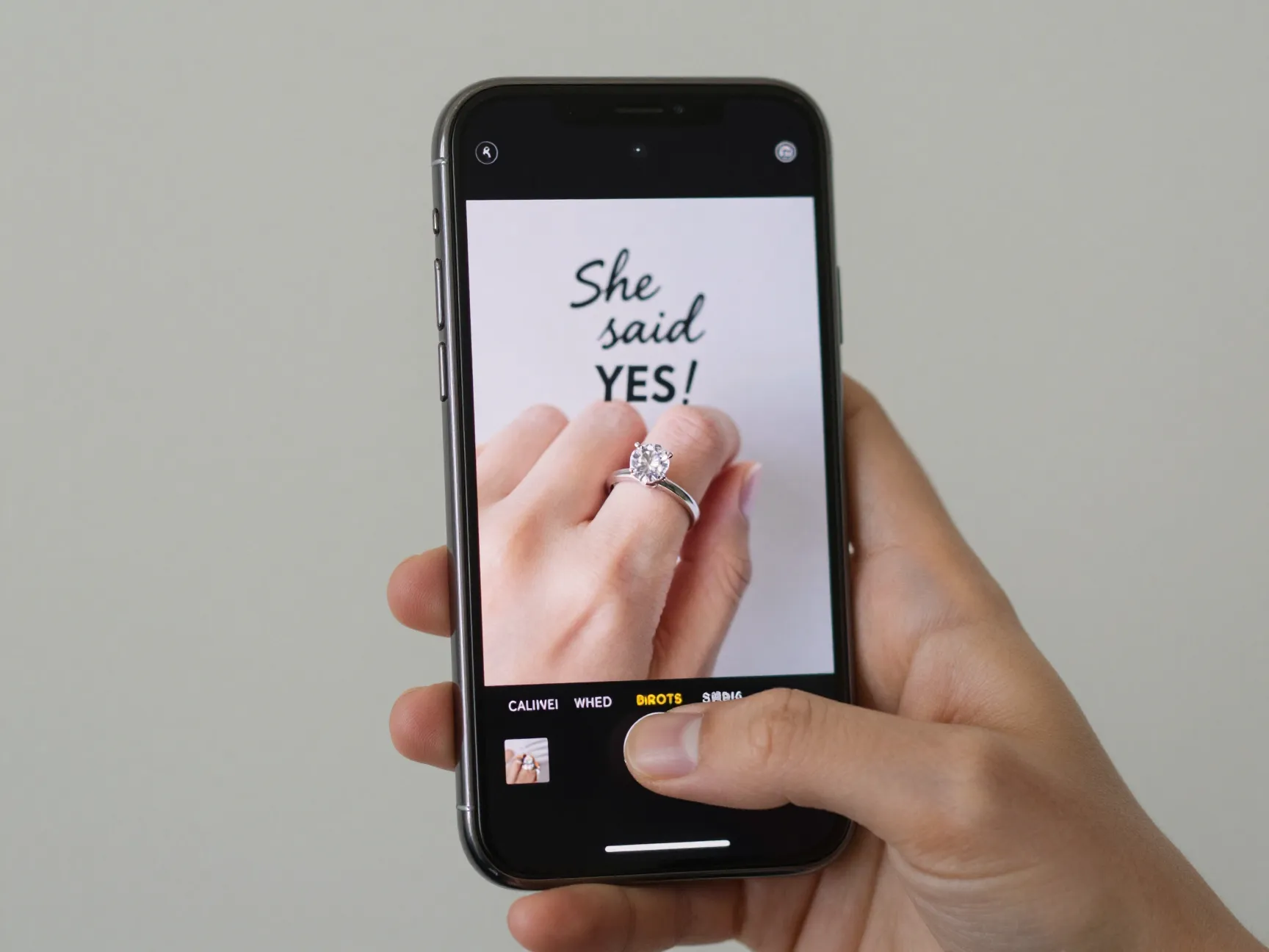 Smartphone screen showing a vertical ring reveal video for social media