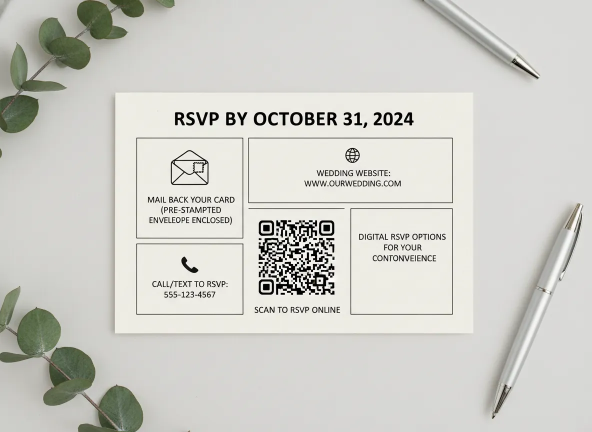 Multi method hybrid wedding rsvp card layout options