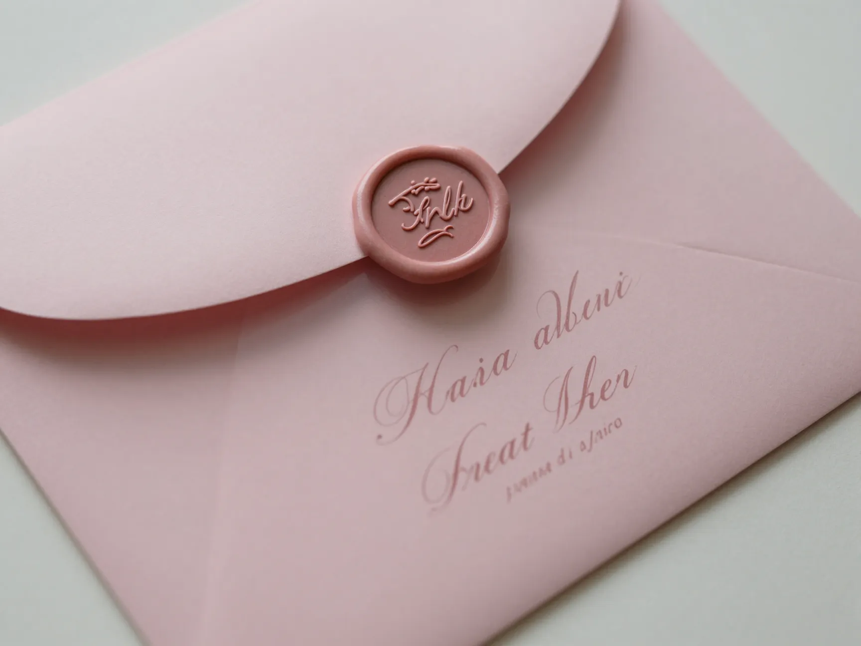 Luxury vellum overlay invitation sealed with blush wax