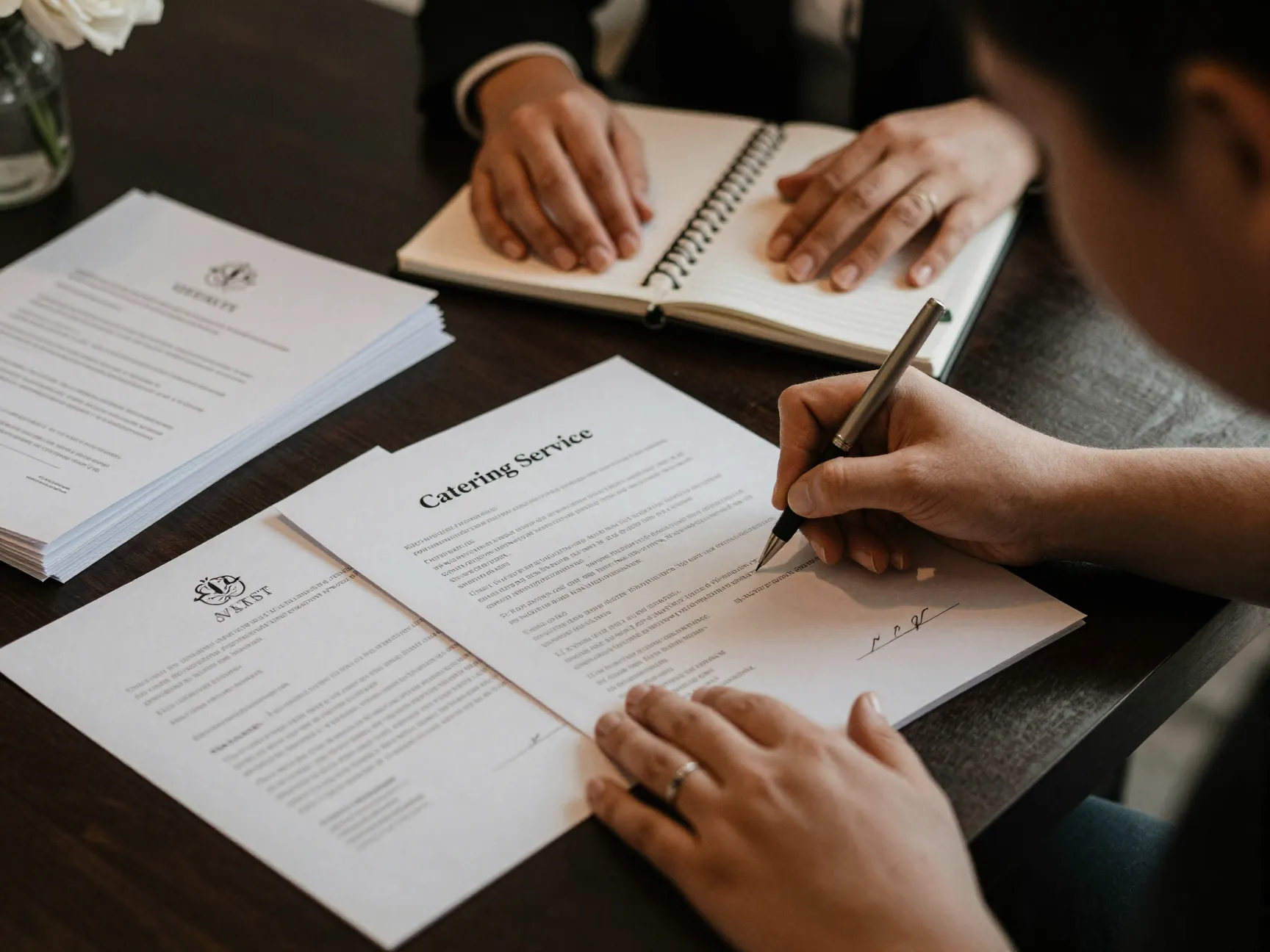 Client reviewing and signing vendor contracts directly