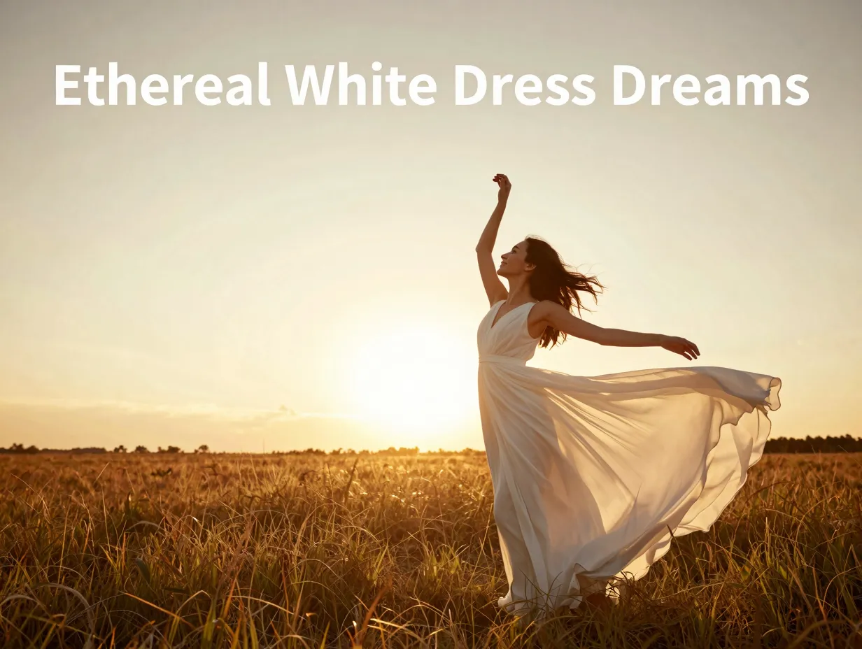 01 woman twirling sunlit field flowing white chiffon dress golden hour