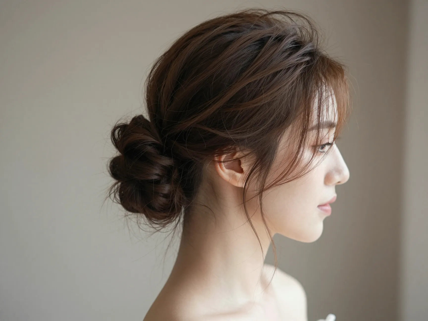 High swept updo wedding hairstyle romantic tendrils crown gathering