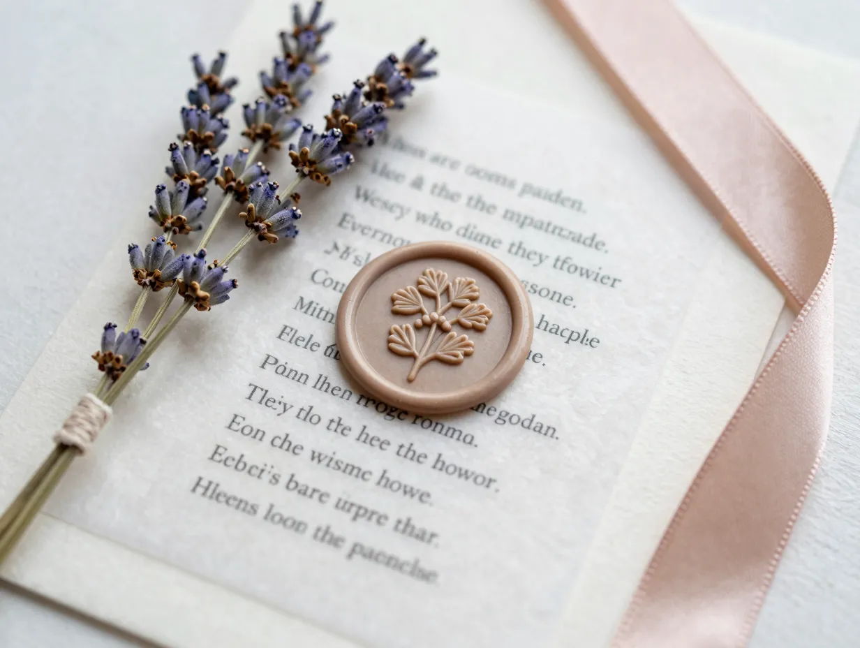 Layered embellishments with dried botanicals and ribbon