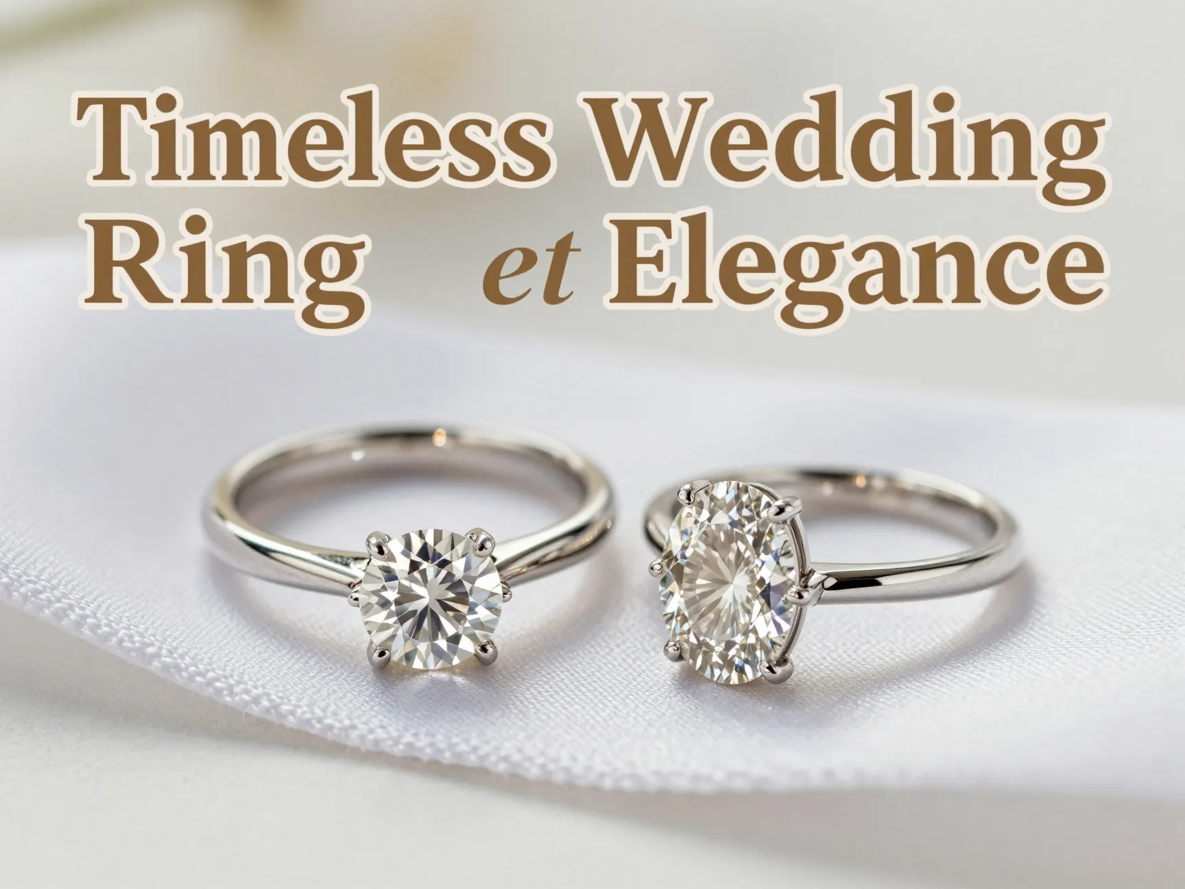 Classic solitaire oval toi et moi flat lay white background