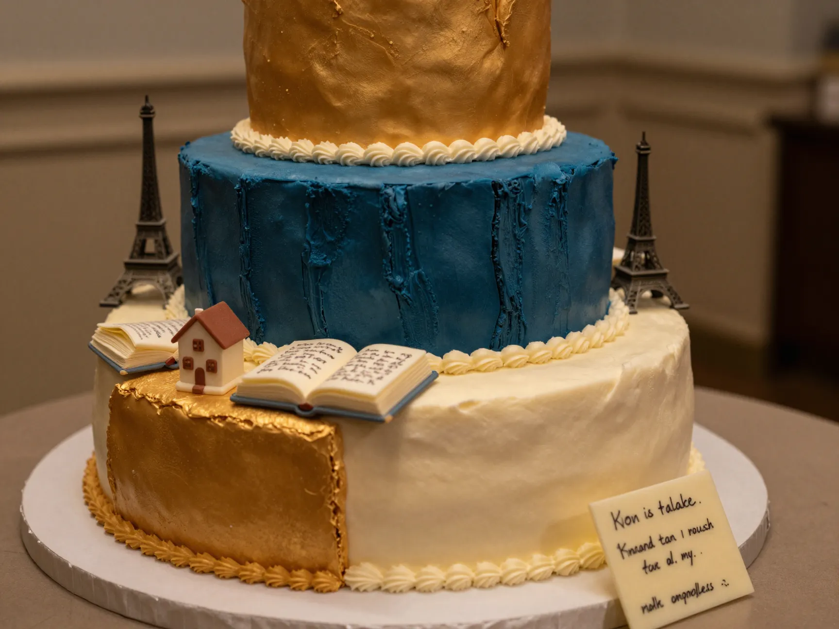 Memory lane cake tiers symbolic colors textures edible landmarks story