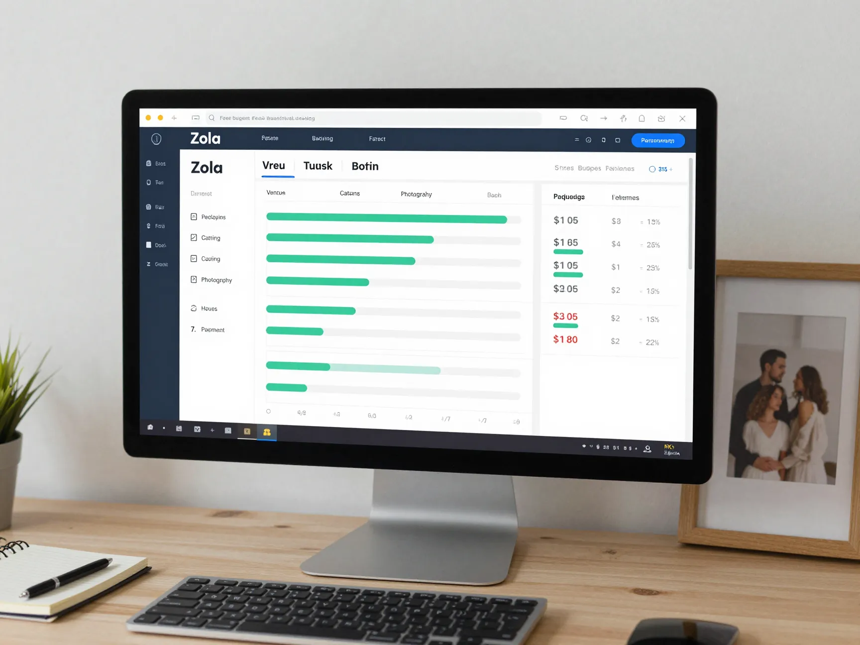 Free budget tracking dashboard with payment reminders on desktop monitor