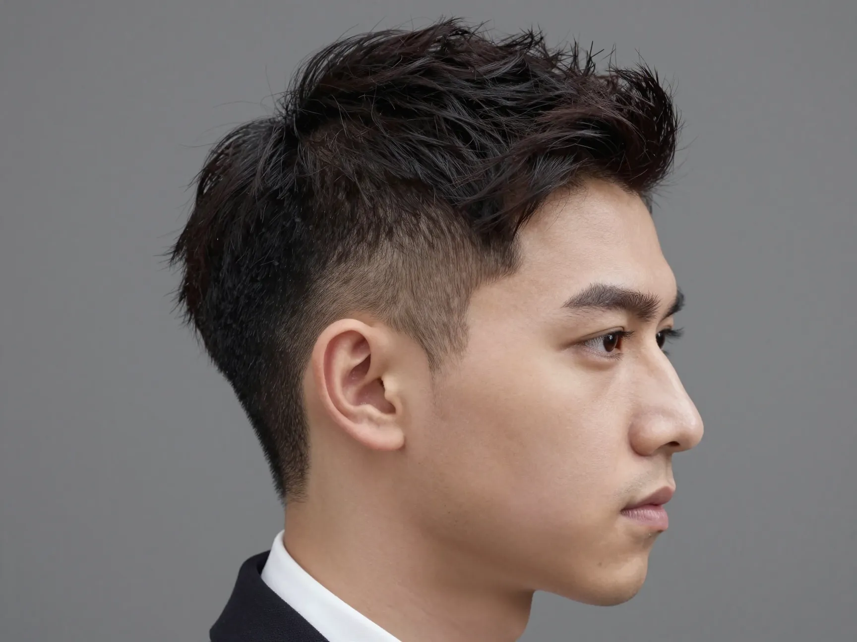 Groom baby mullet tapered cut subtle back length matte texture