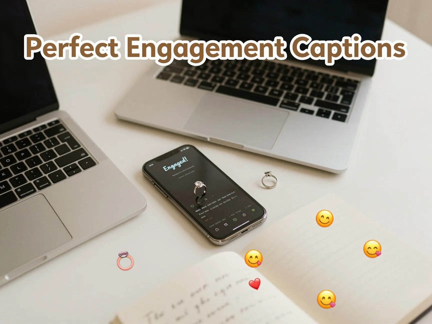 Engagement caption guide ring phone notebook stickers desktop