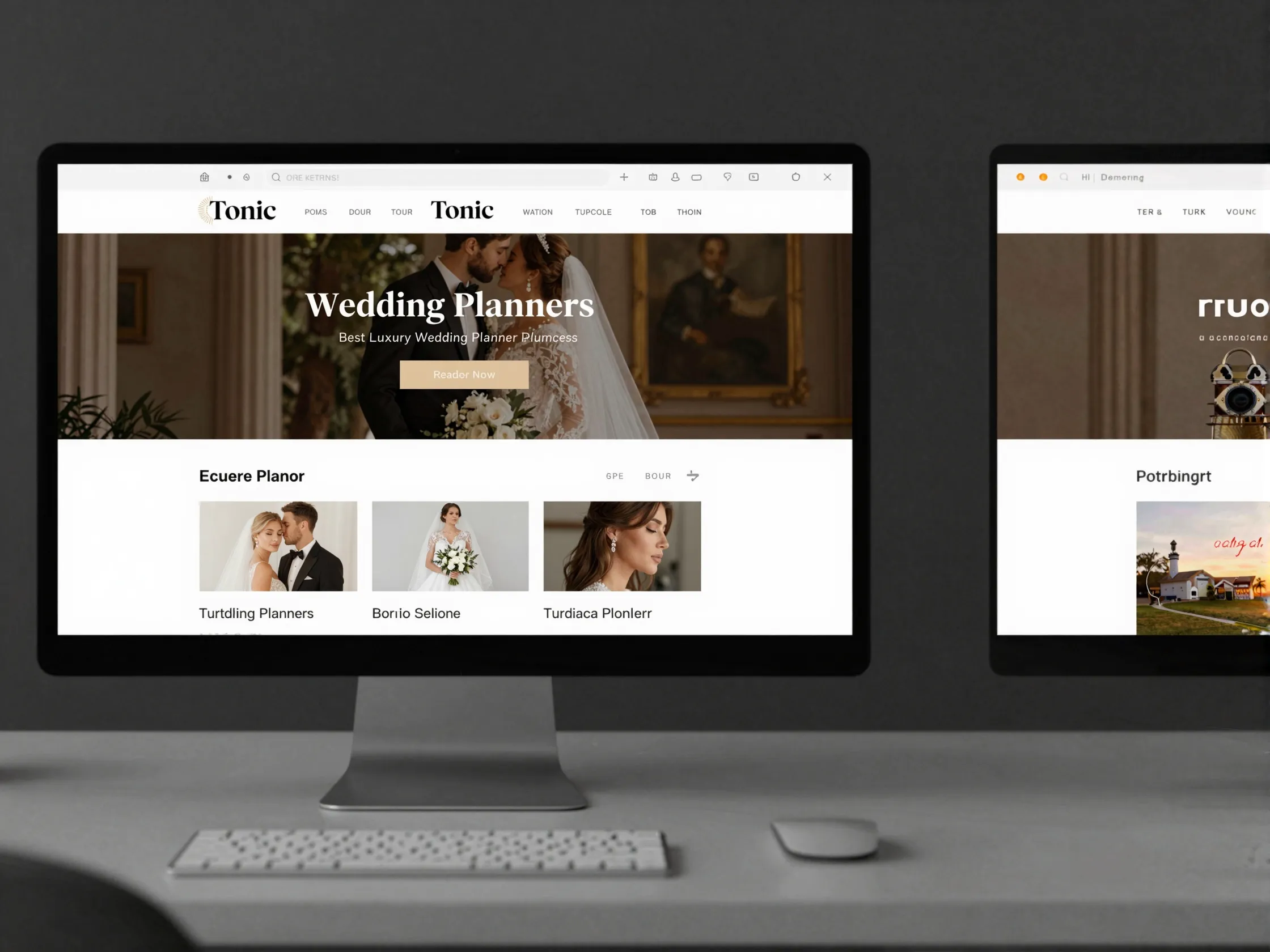 Tonic showit luxury wedding planner template pixel perfect premium monitor