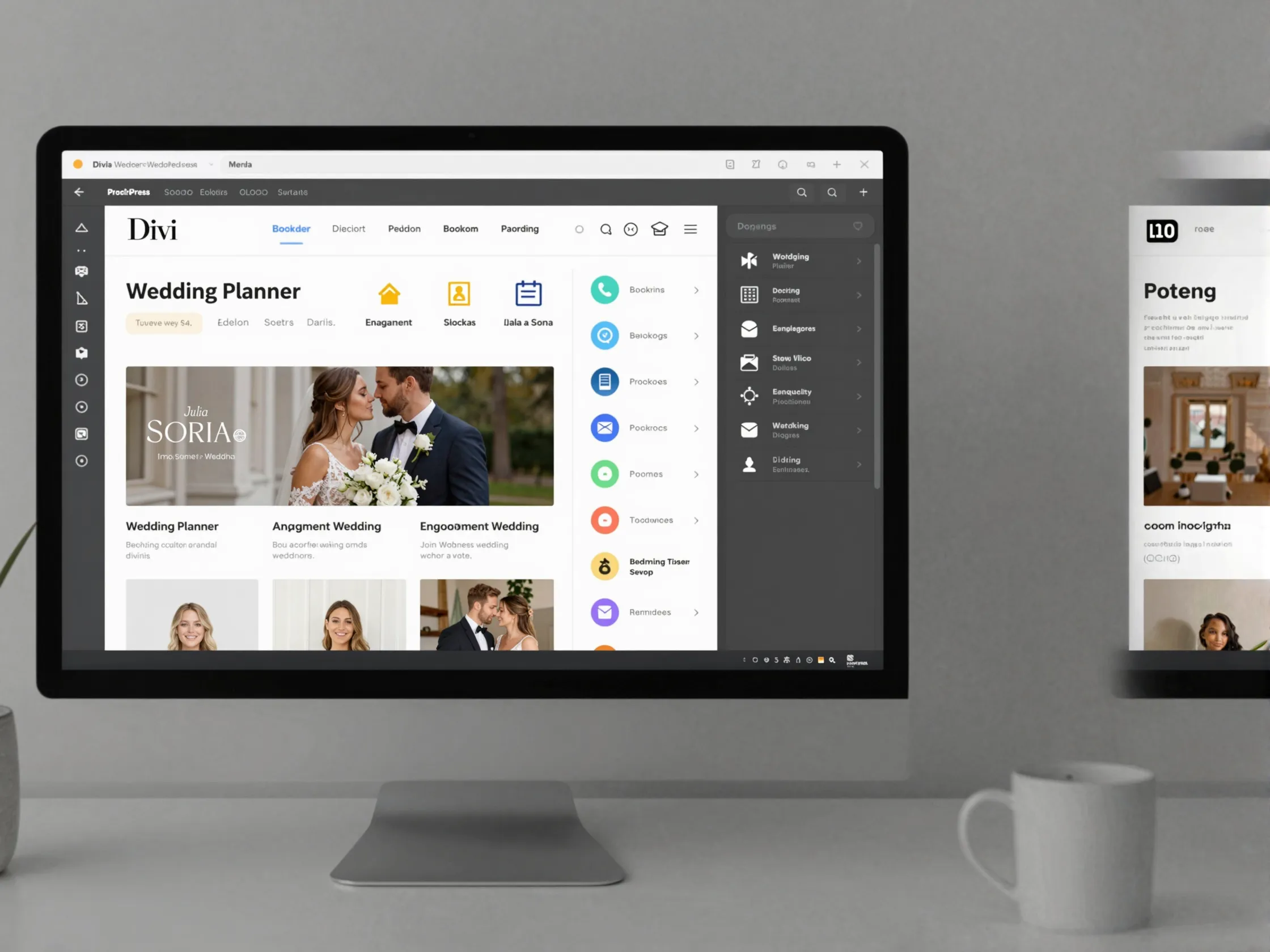 Divi wordpress wedding template visual builder plugin economy booking seo crm monitor