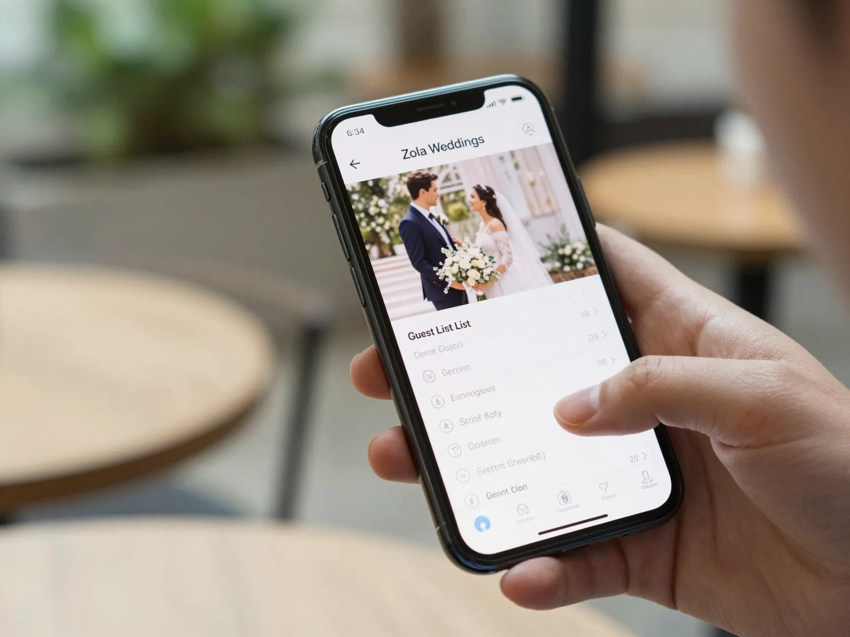Zola weddings mobile app for on the go guest list management
