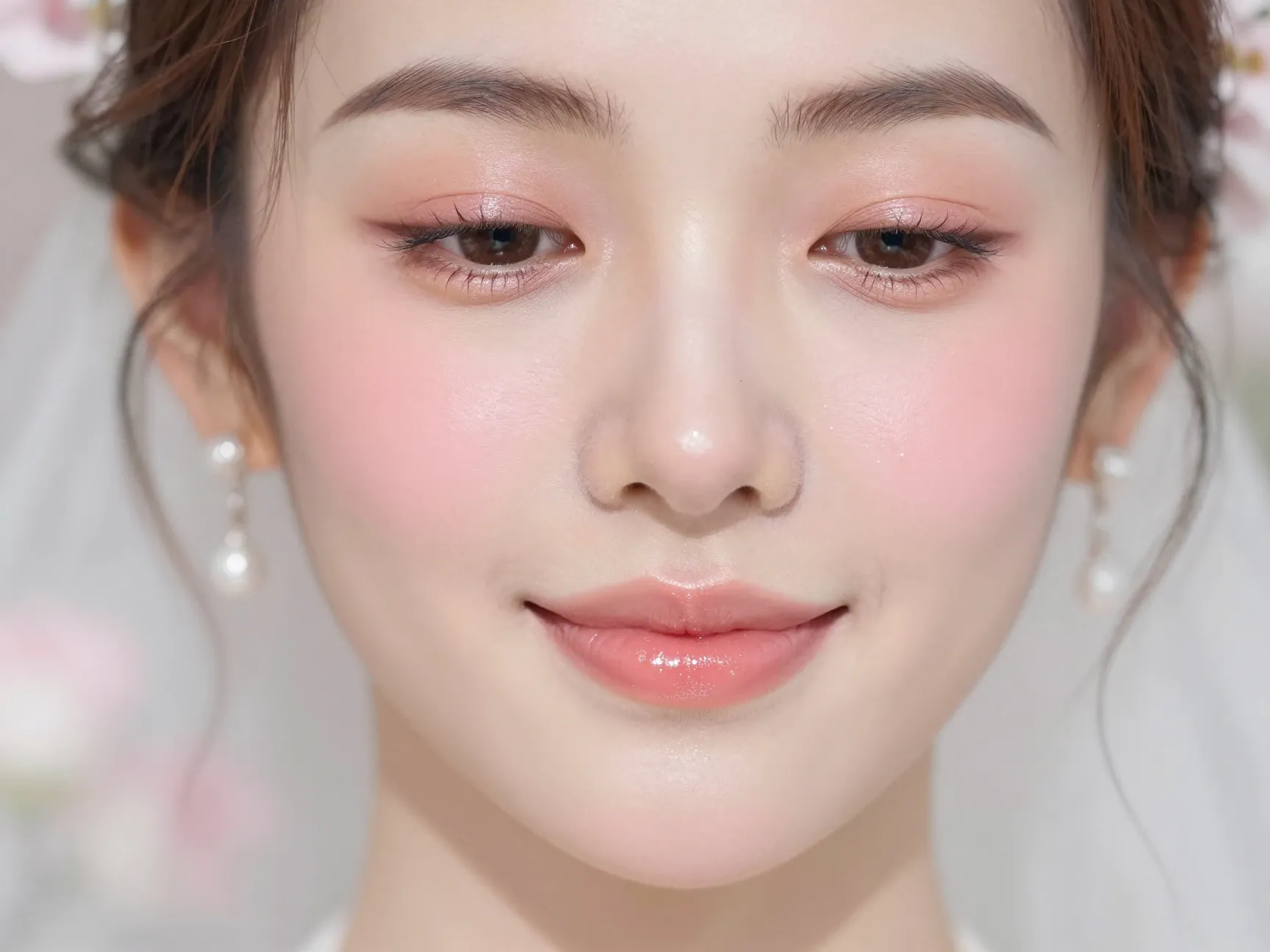 Monochromatic blush bride romantic spring wedding lifted cream blush