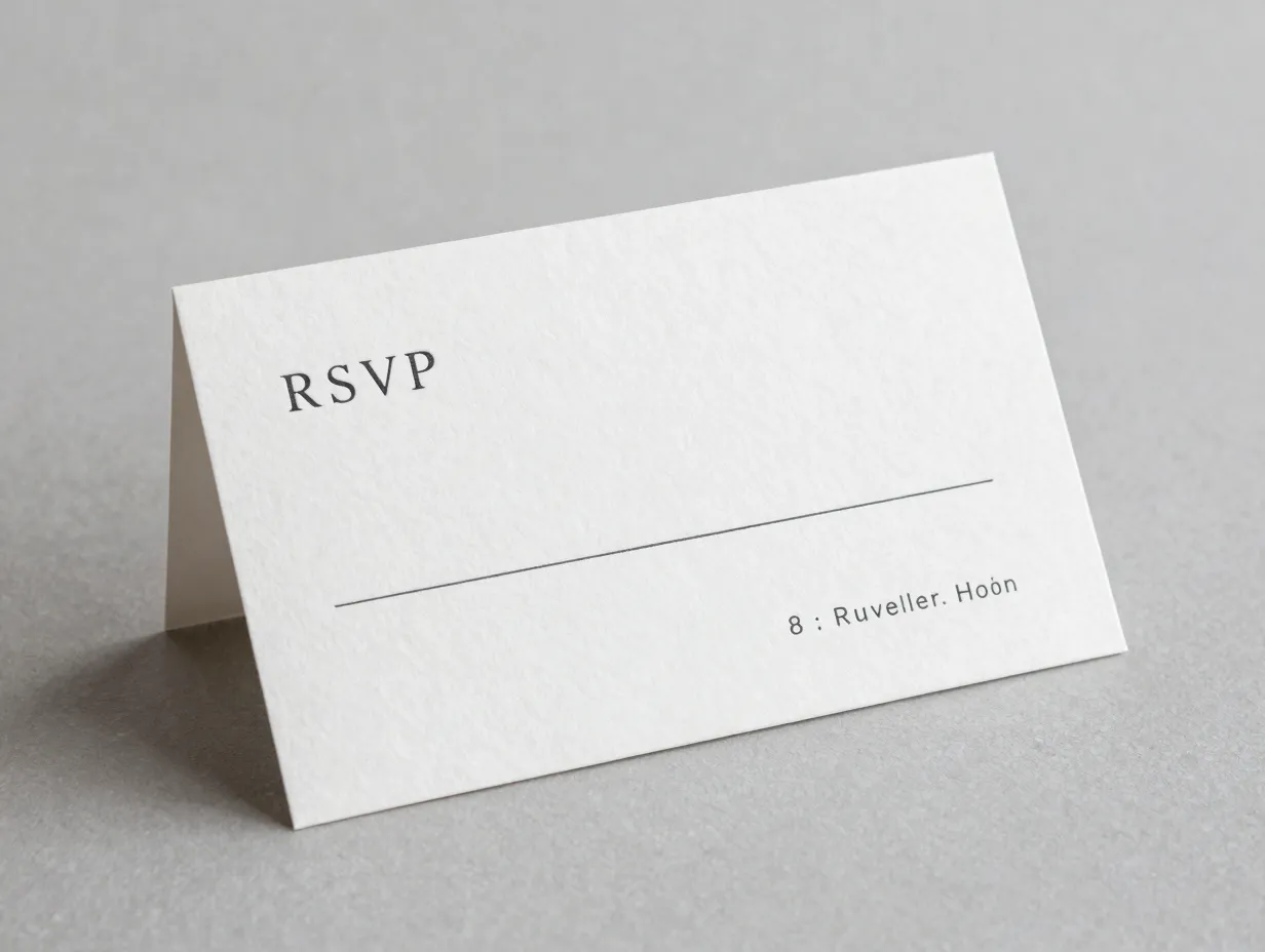 Elevated minimalist rsvp card single typeface premium paper