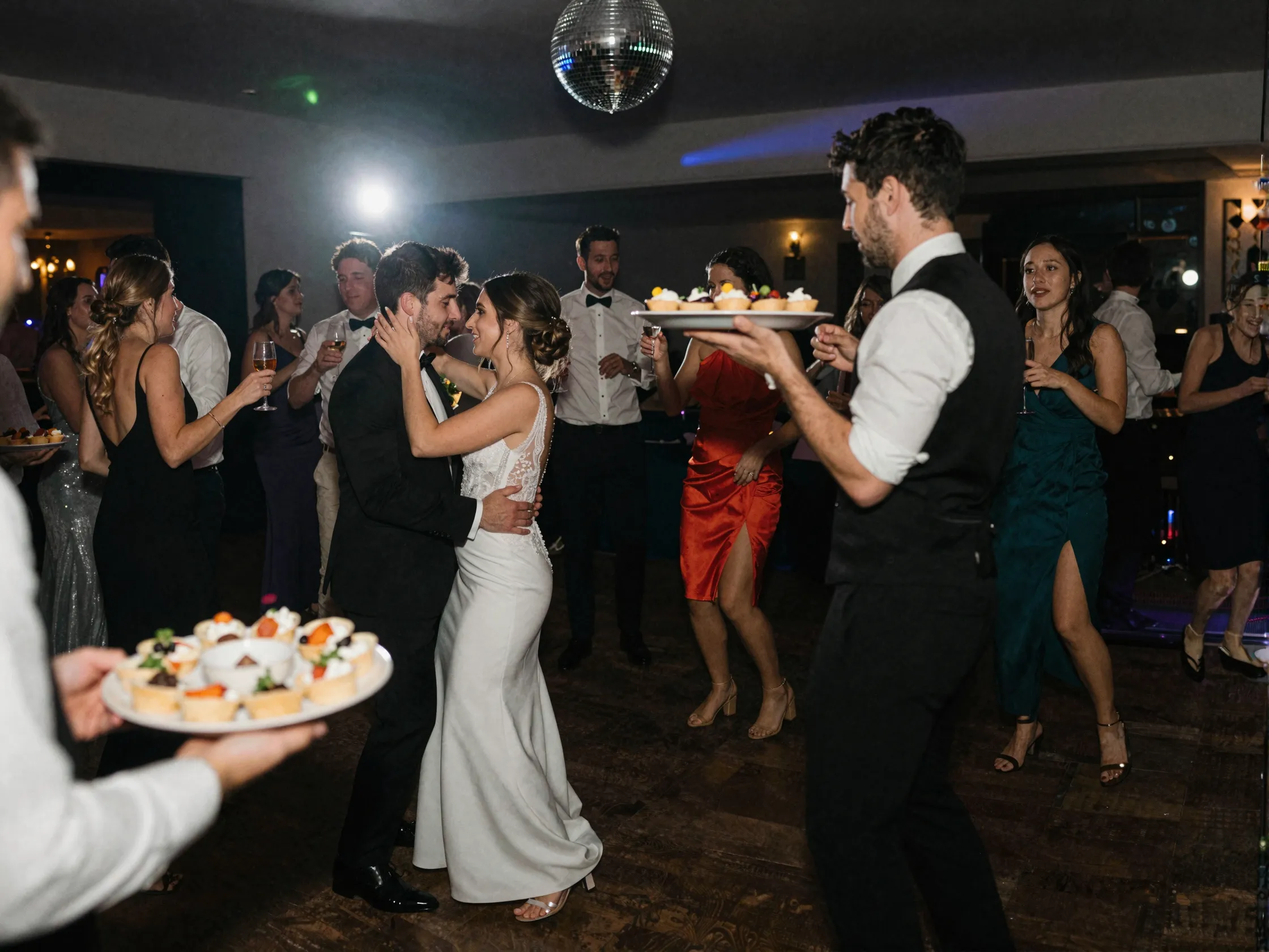 Evening cocktail party wedding with dancing and passed appetizers