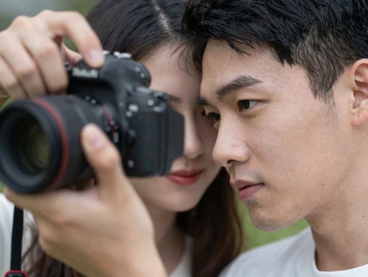 Couple pov photography capturing authentic loving gaze