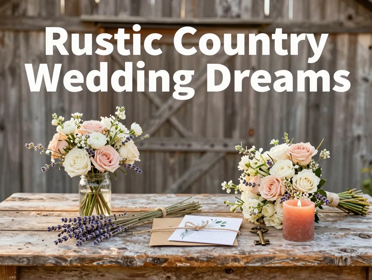 Blush wildflower bouquet mason jar rustic invitation terracotta candle