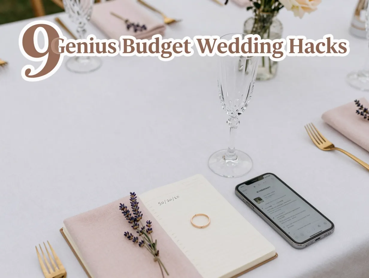 Champagne flute wedding ring notebook ai phone lavender minimalist table