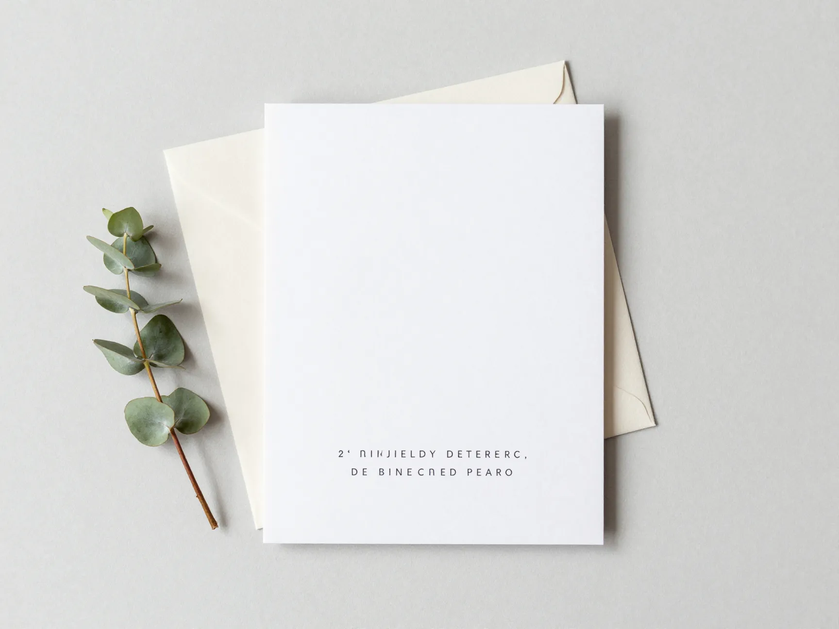 Clean editorial minimalist wedding invitation on modern table setting