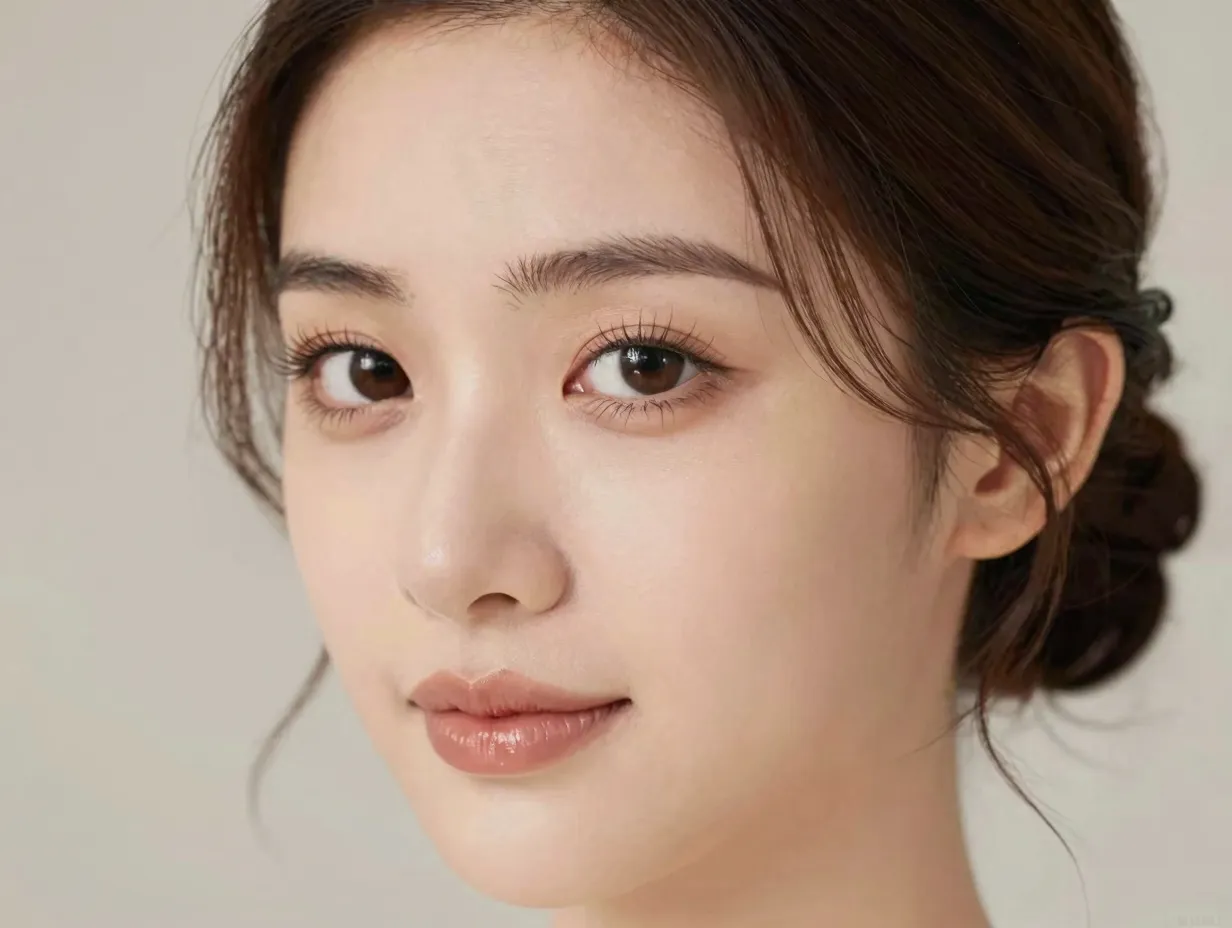 Polished face framing tendrils contouring a brides cheekbones and jaw