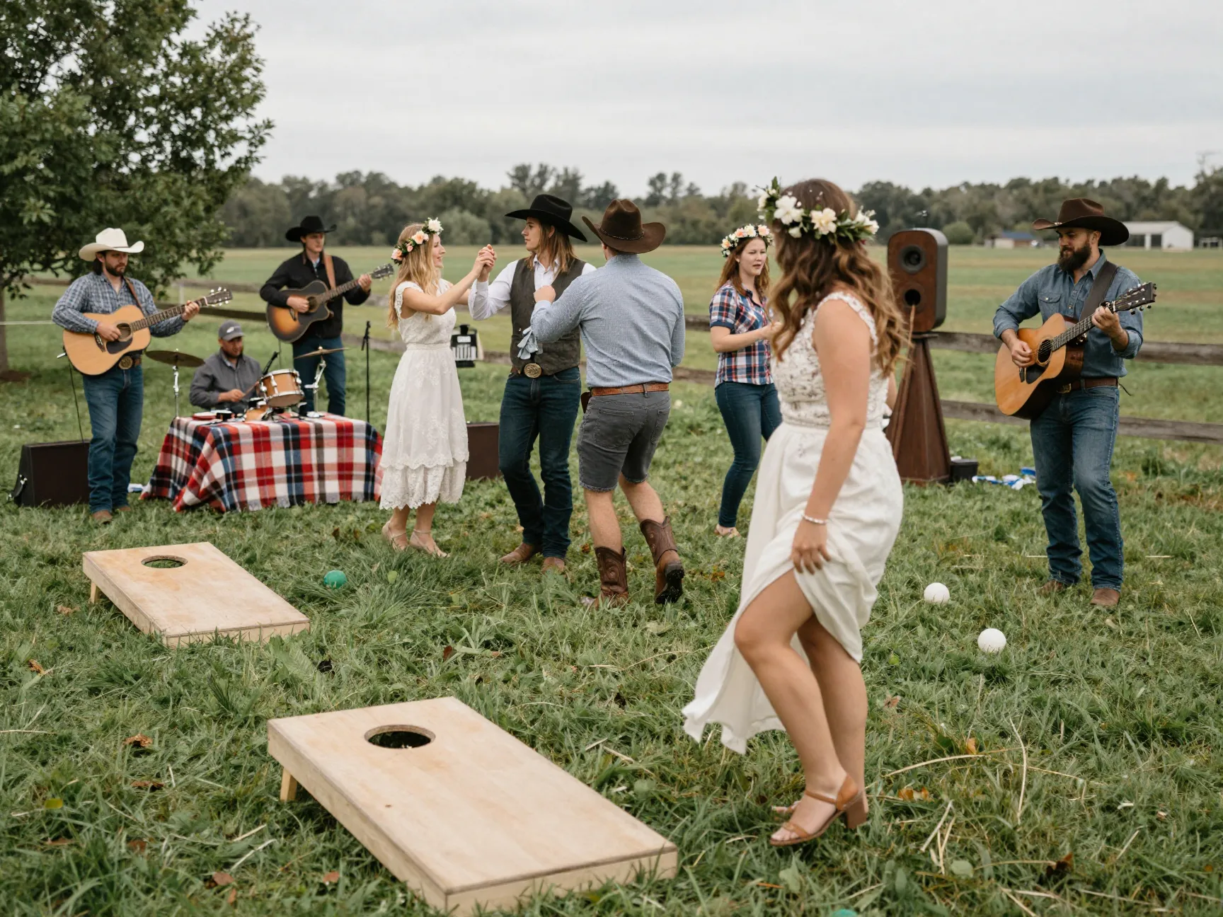 Curate country inspired entertainment and activities line dancing lawn games stargazing