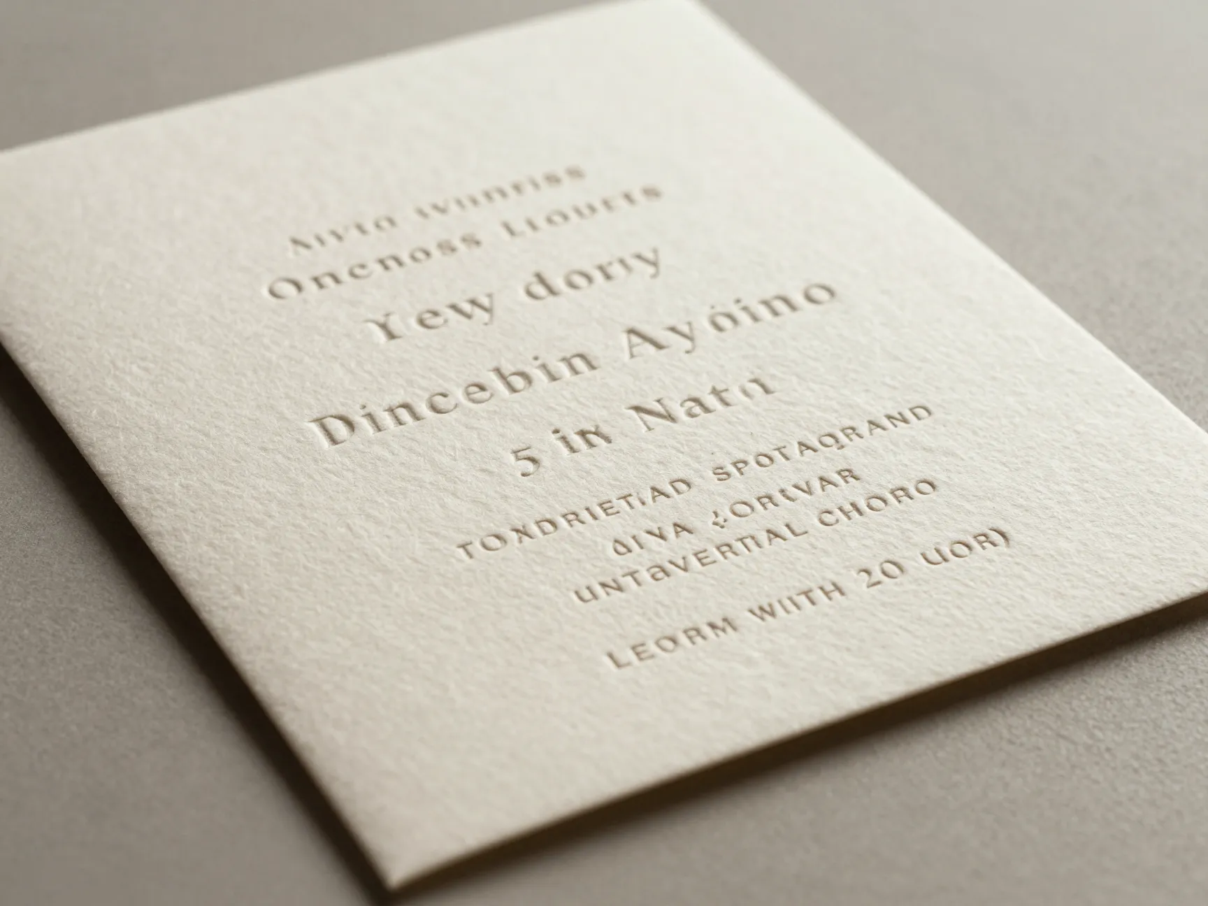 Engraved letterpress cotton paper tactile luxury invitation