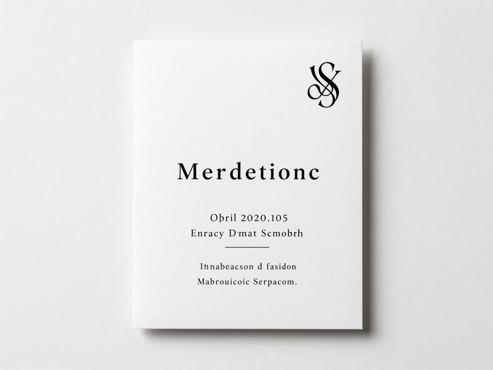 Black typography on white cardstock formal elegant invitation