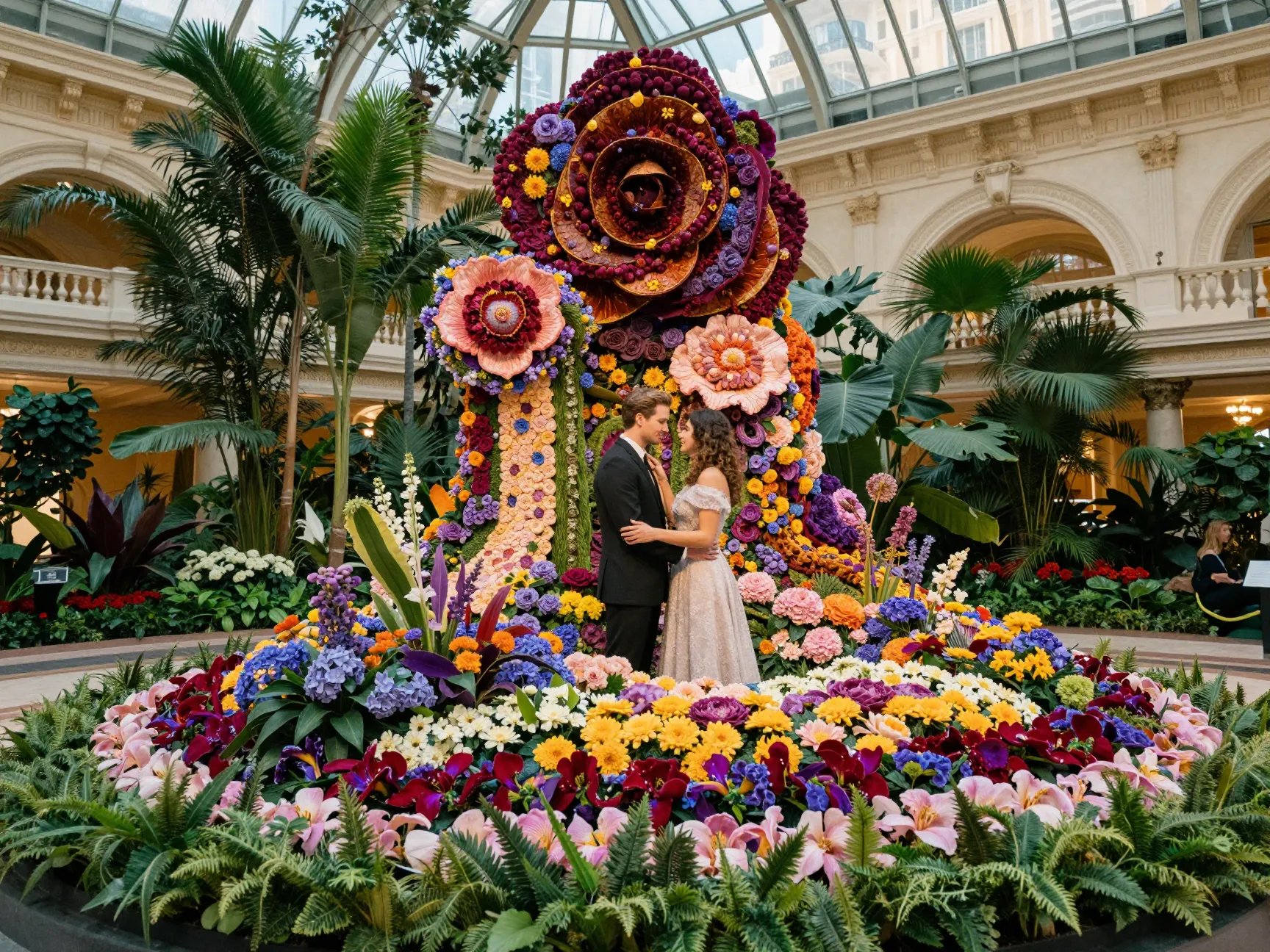 Bellagio hotel conservatory seasonal floral display romantic setting