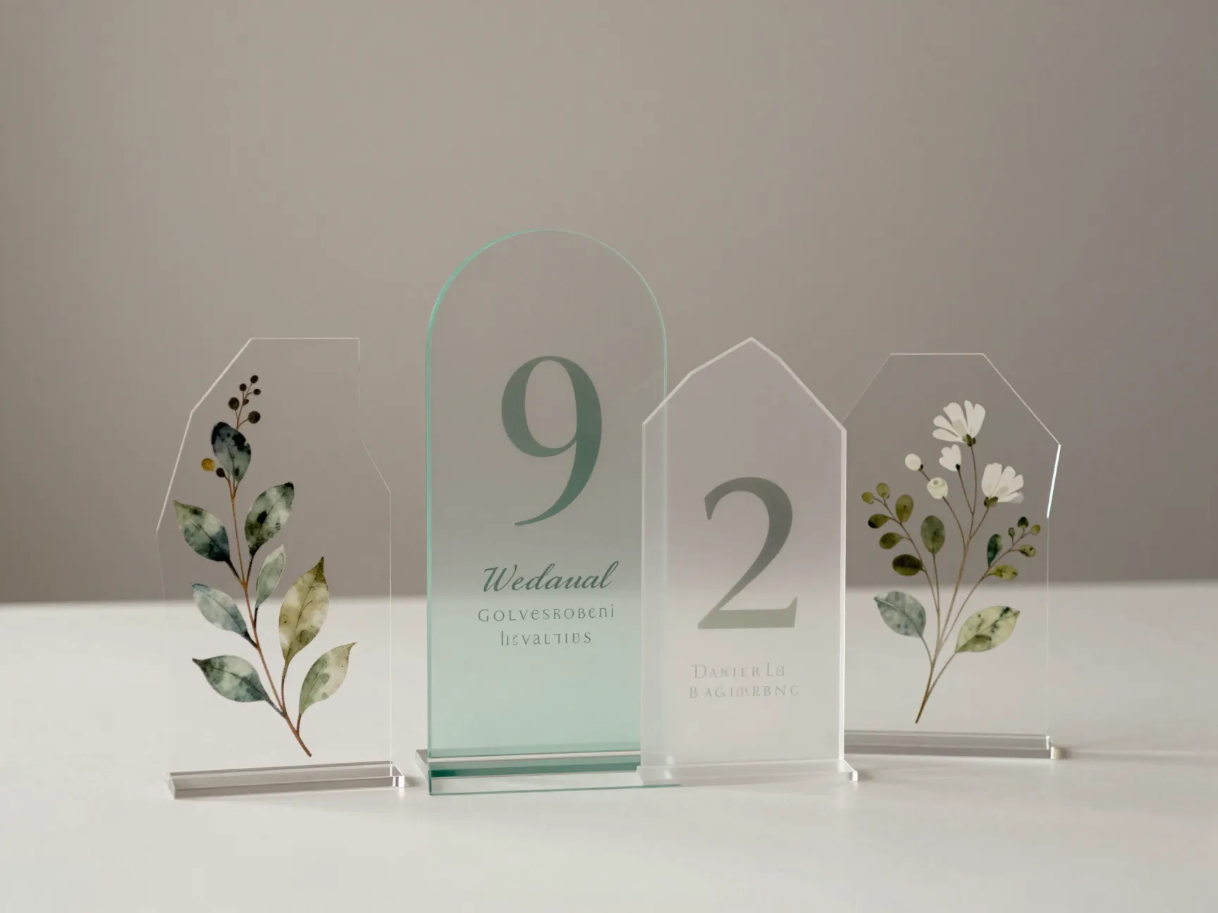 Modern acrylic table number stand custom calligraphy wedding decor