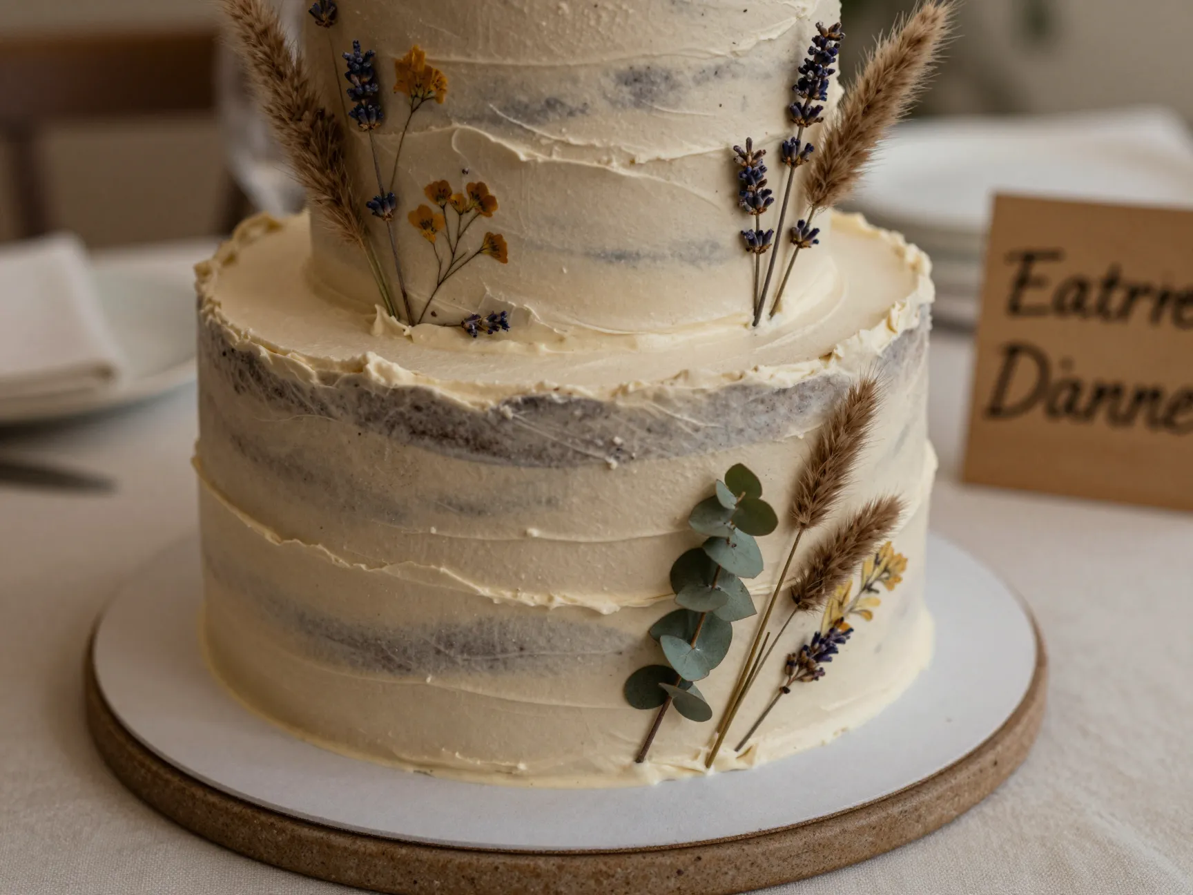 Earthy organic texture cake boho farm dinner cake