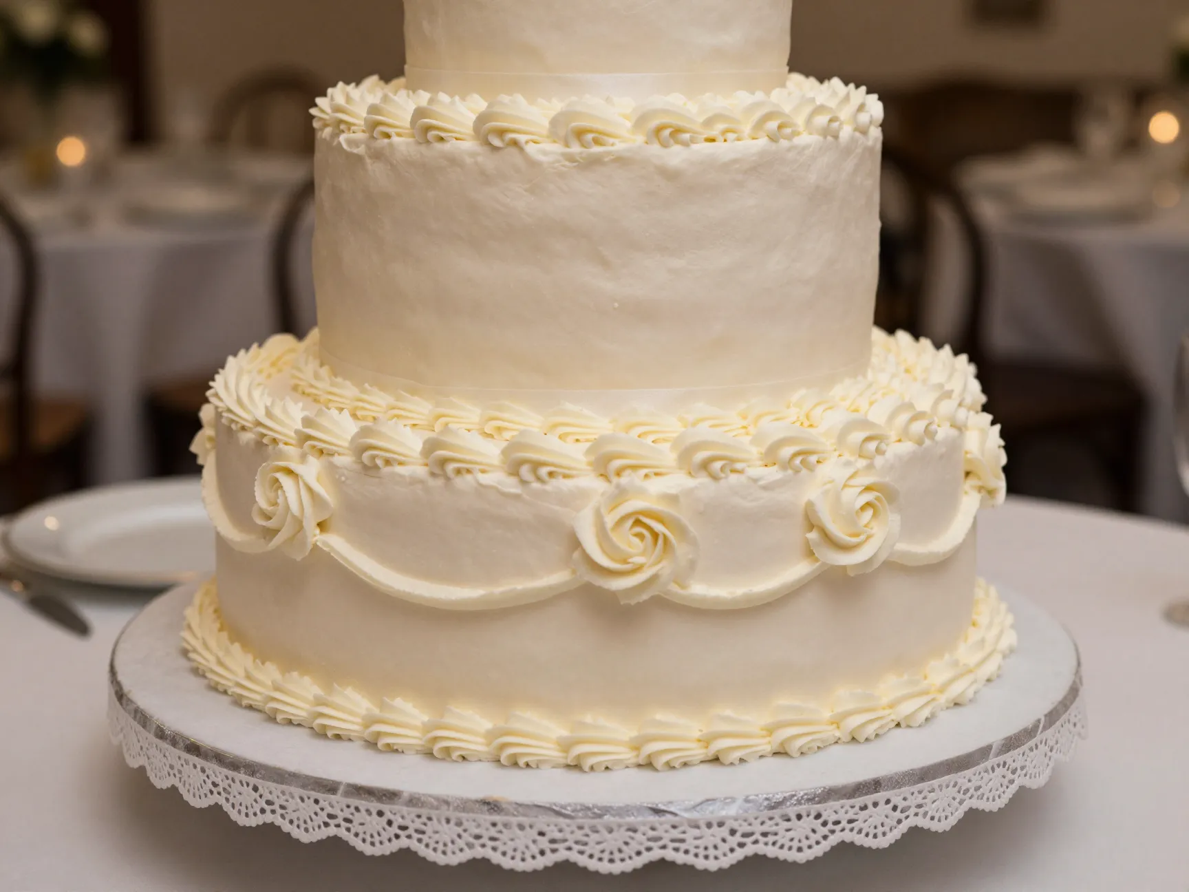 Vintage piping floating tier heirloom style cake