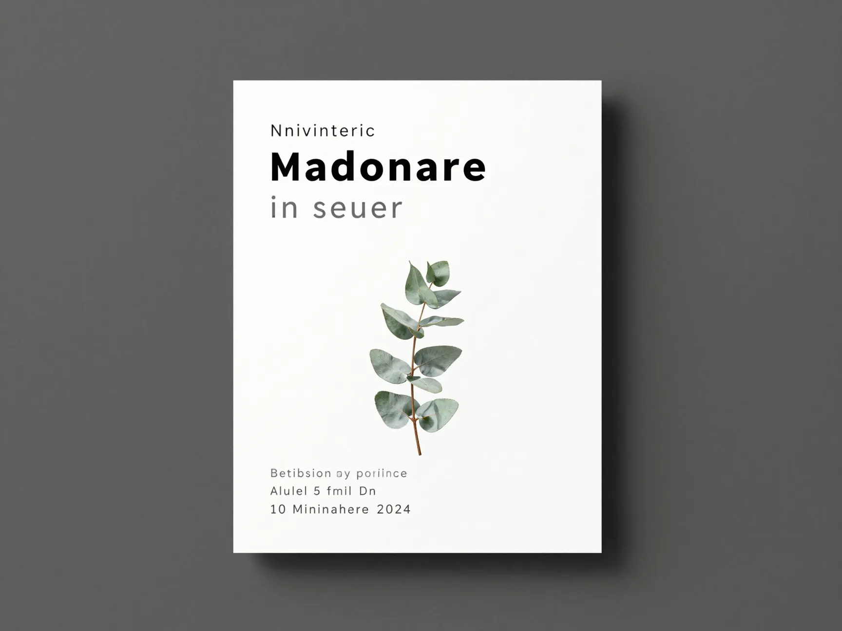 Minimalist editorial invitation with single stem and generous white space