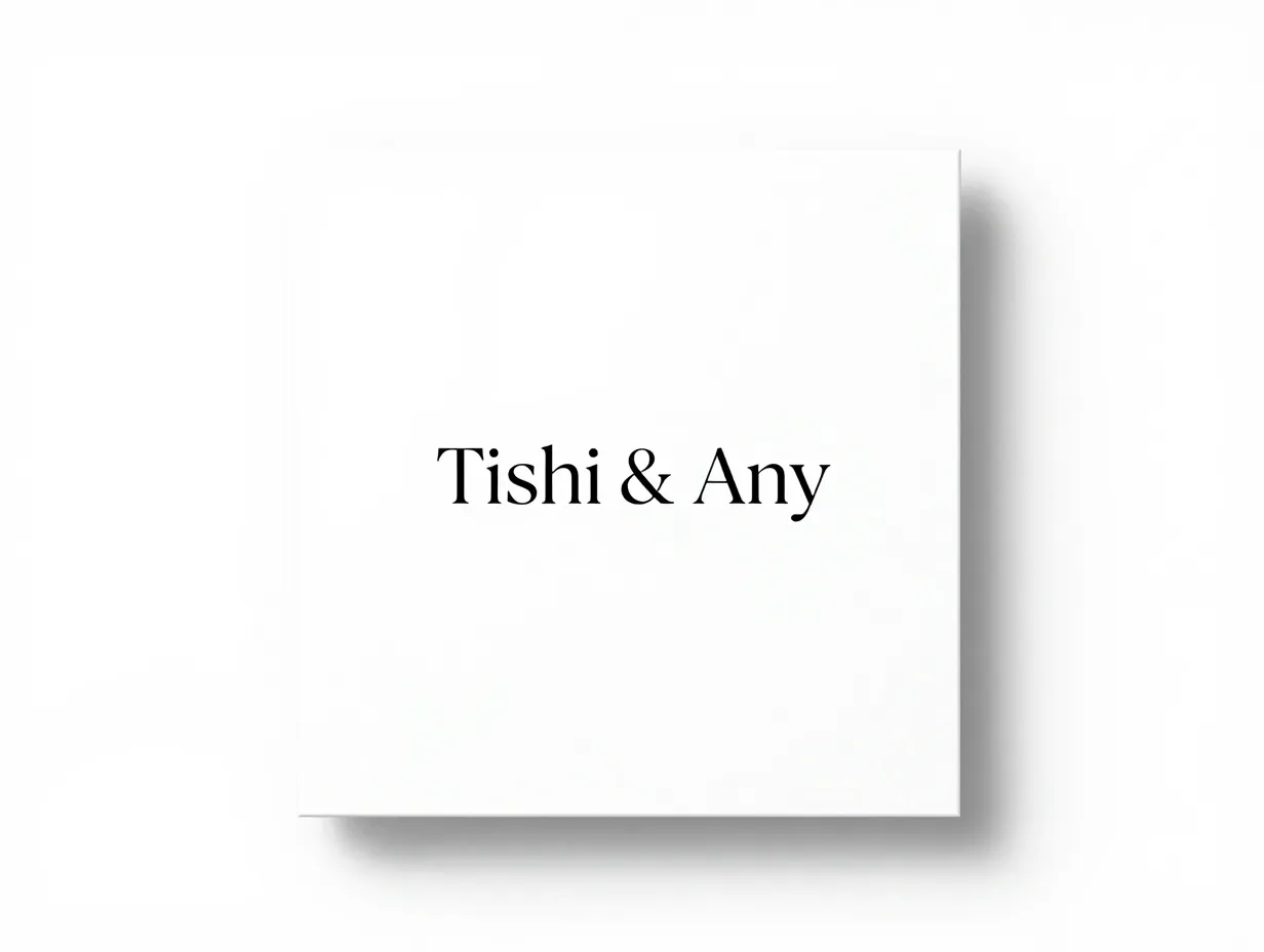 Minimalist modern wedding invitation with clean lines and white space