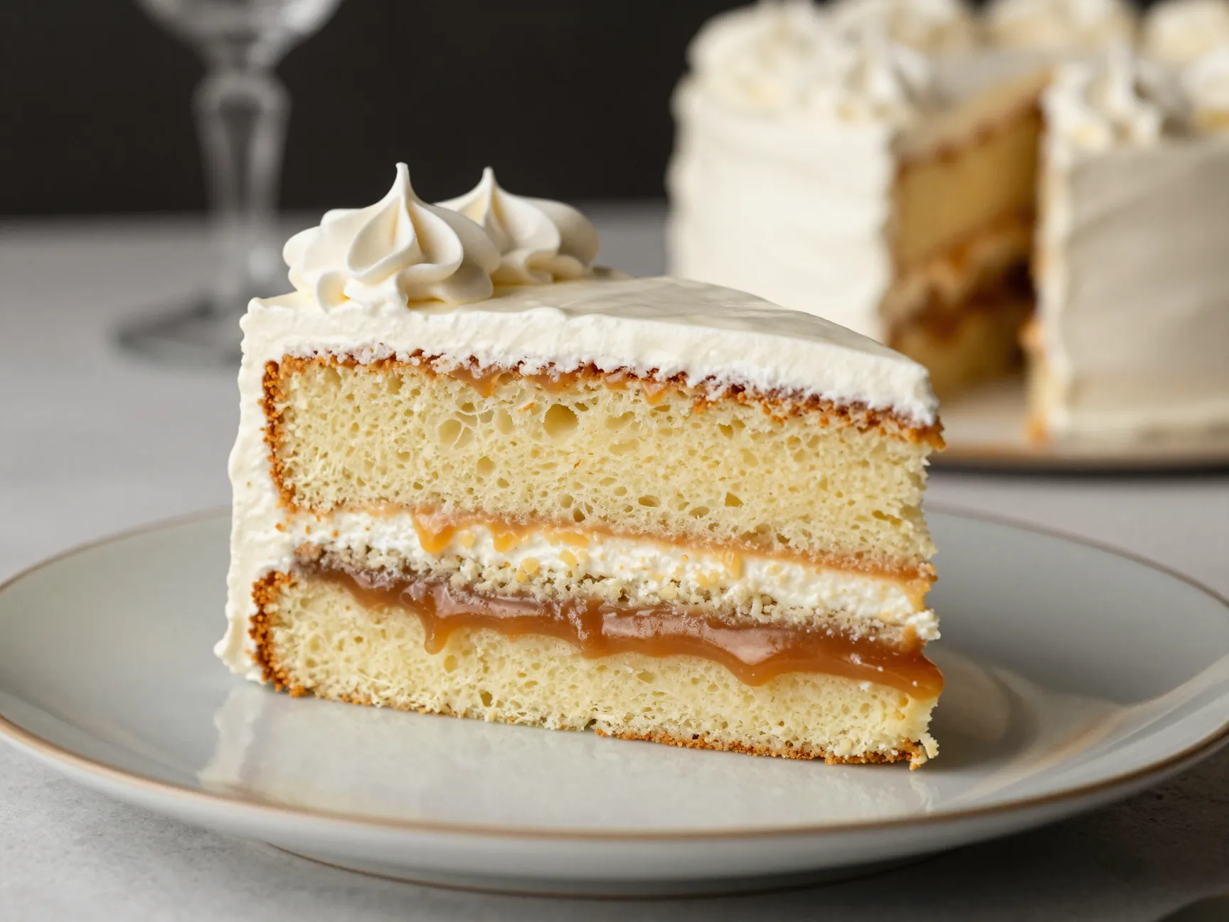 Swiss meringue buttercream wedding cake with brown butter and salted caramel